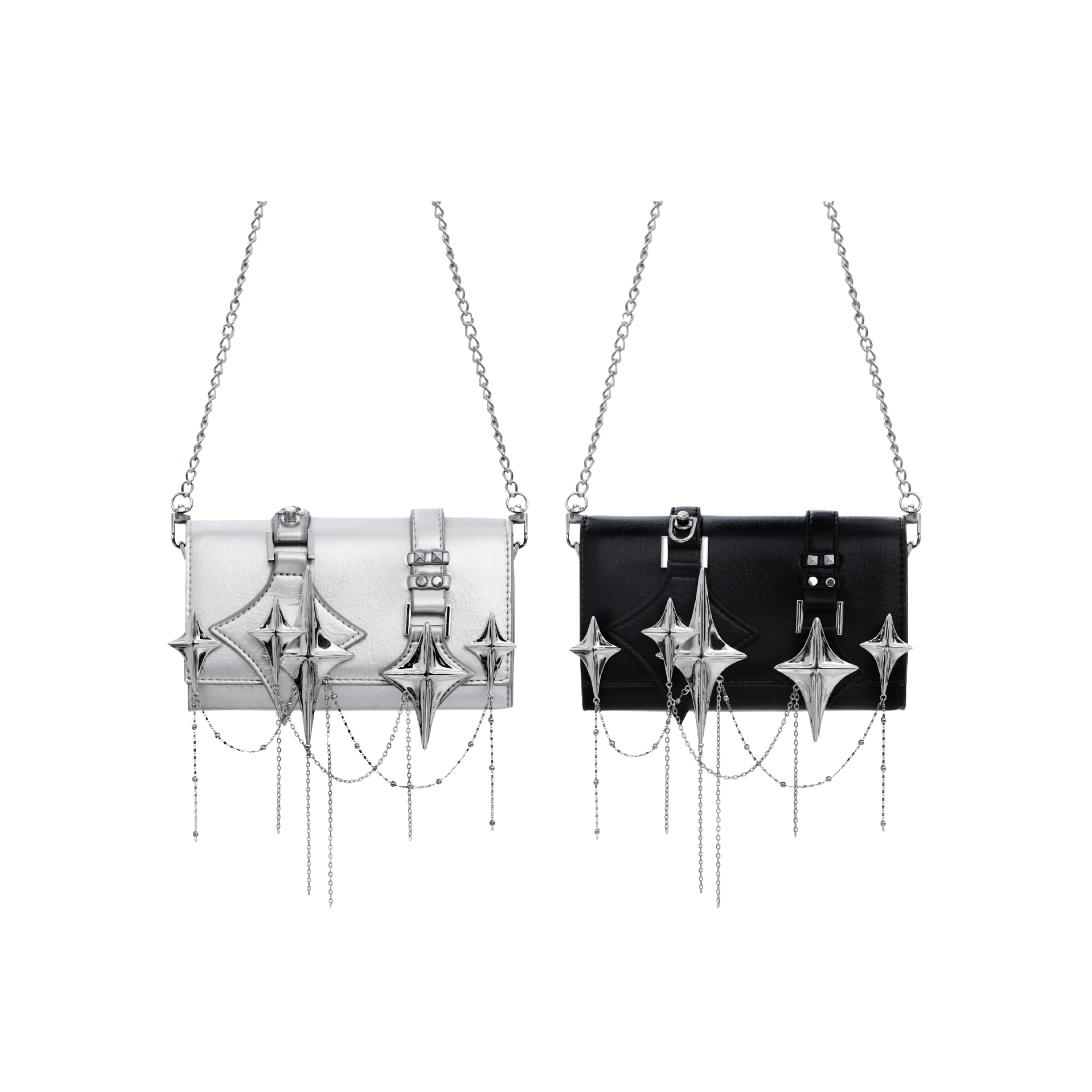METAL DIAMOND SHOULDER BAG
