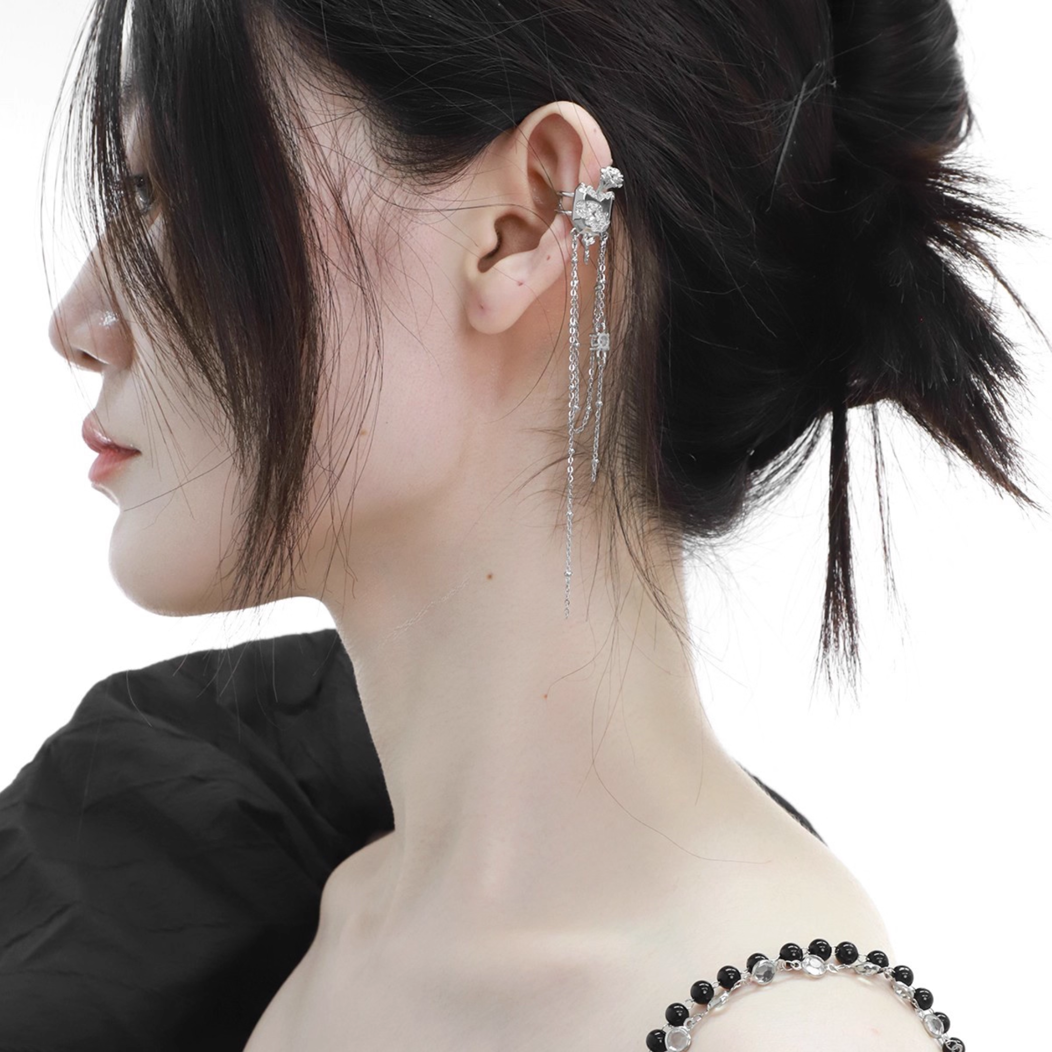 DIAMOND TANGLE EAR CUFF SET