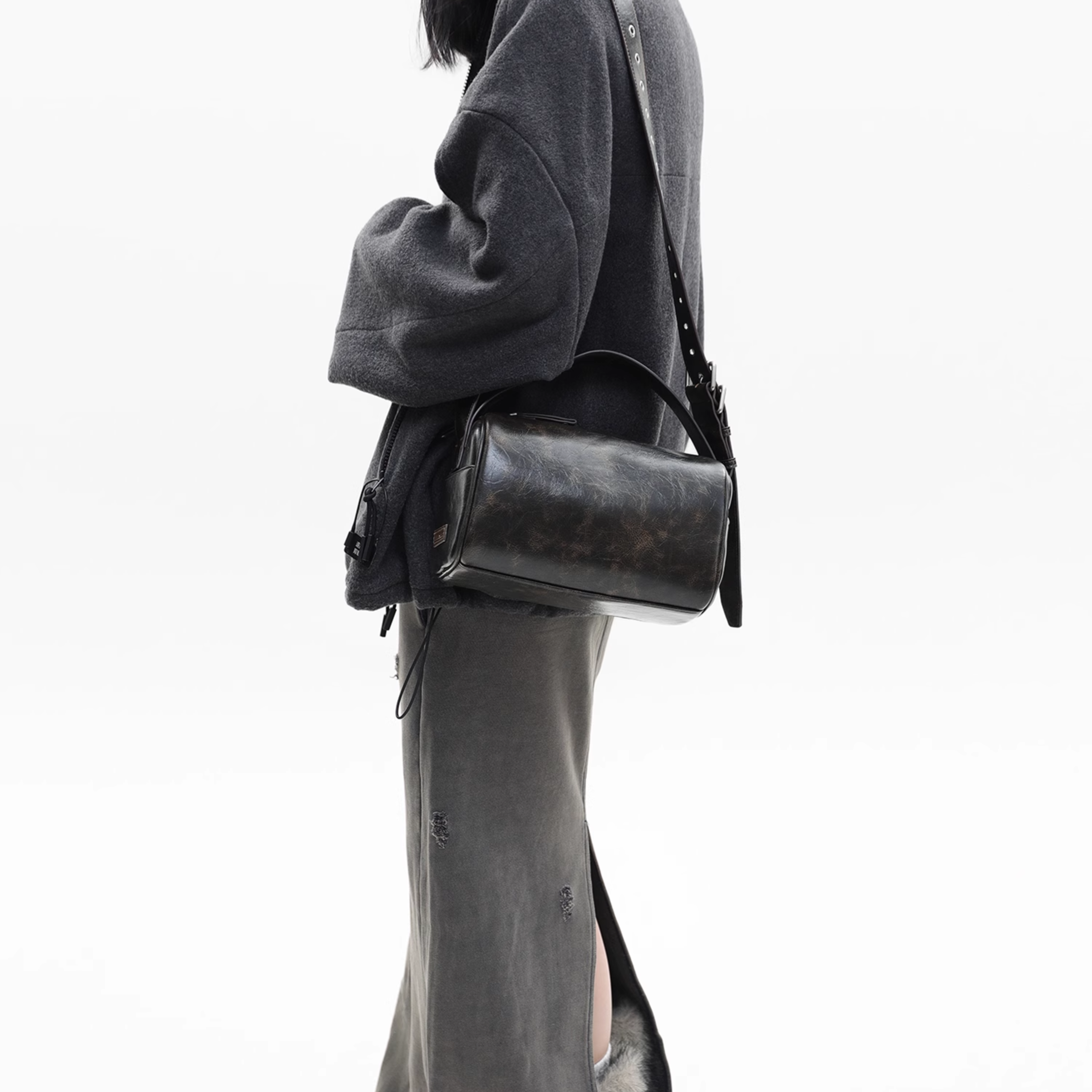 VINTAGE LEATHER BOSTON BAG