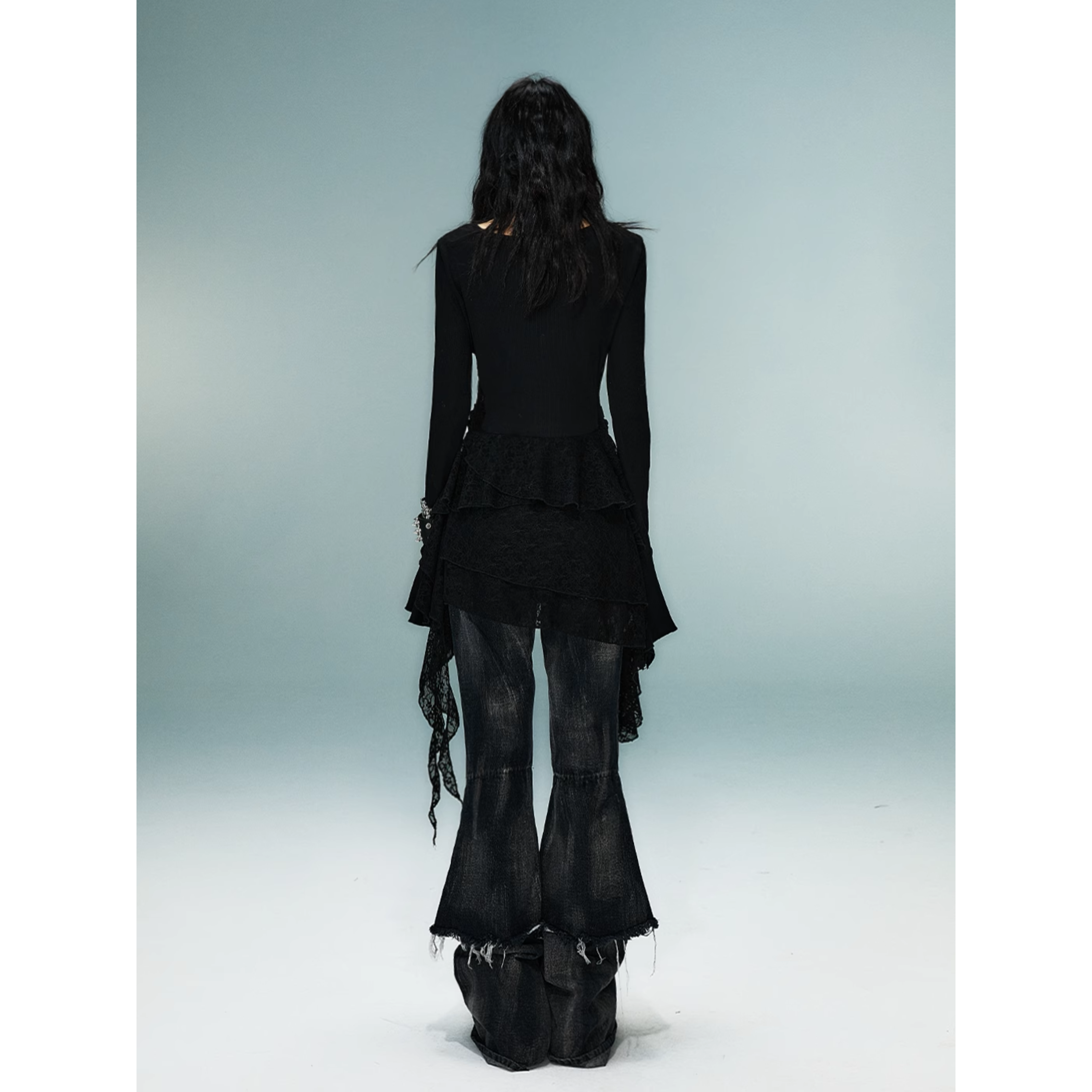 Nocturne Lace-Up Ruffle Tops