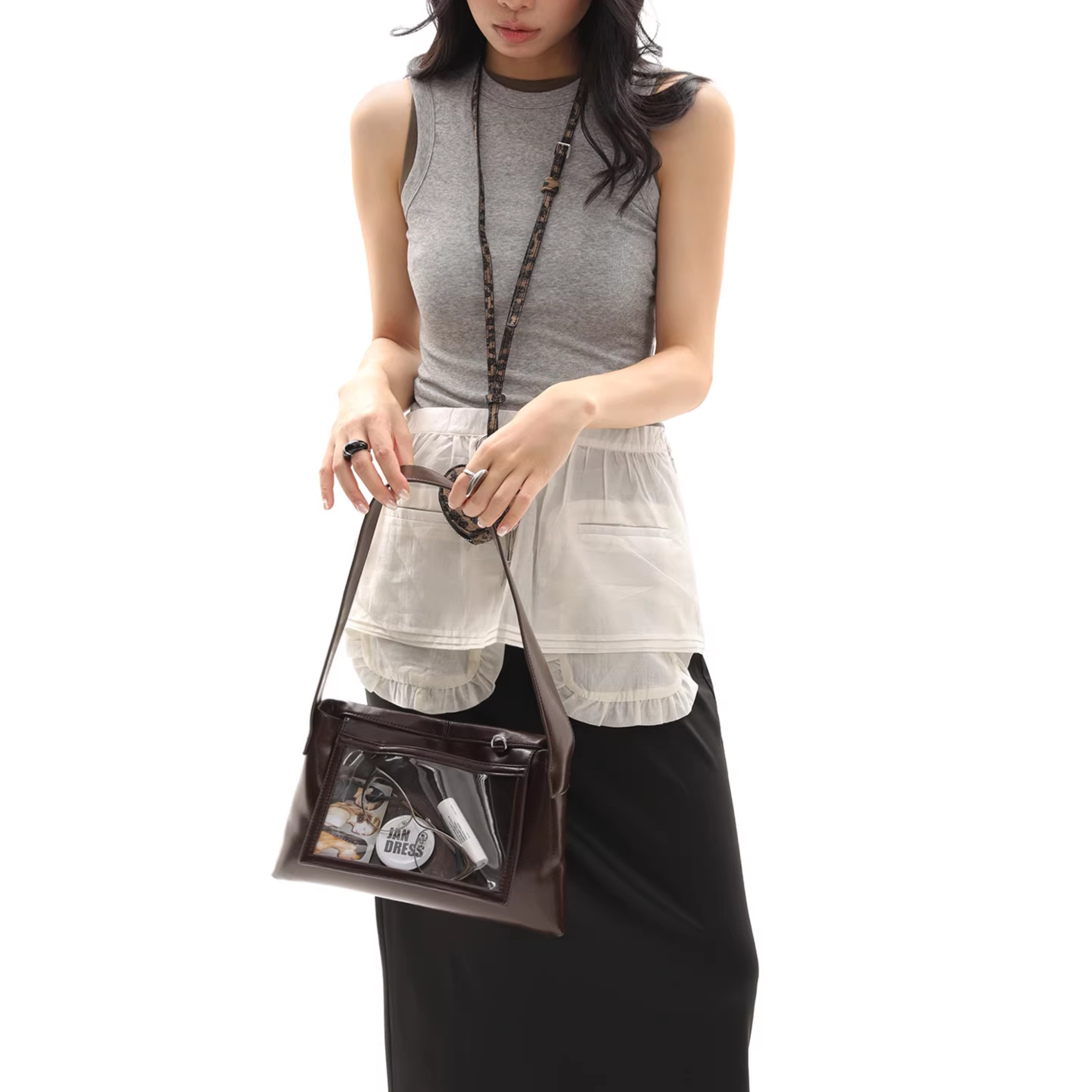 CLEAR POCKET SHOULDER BAG