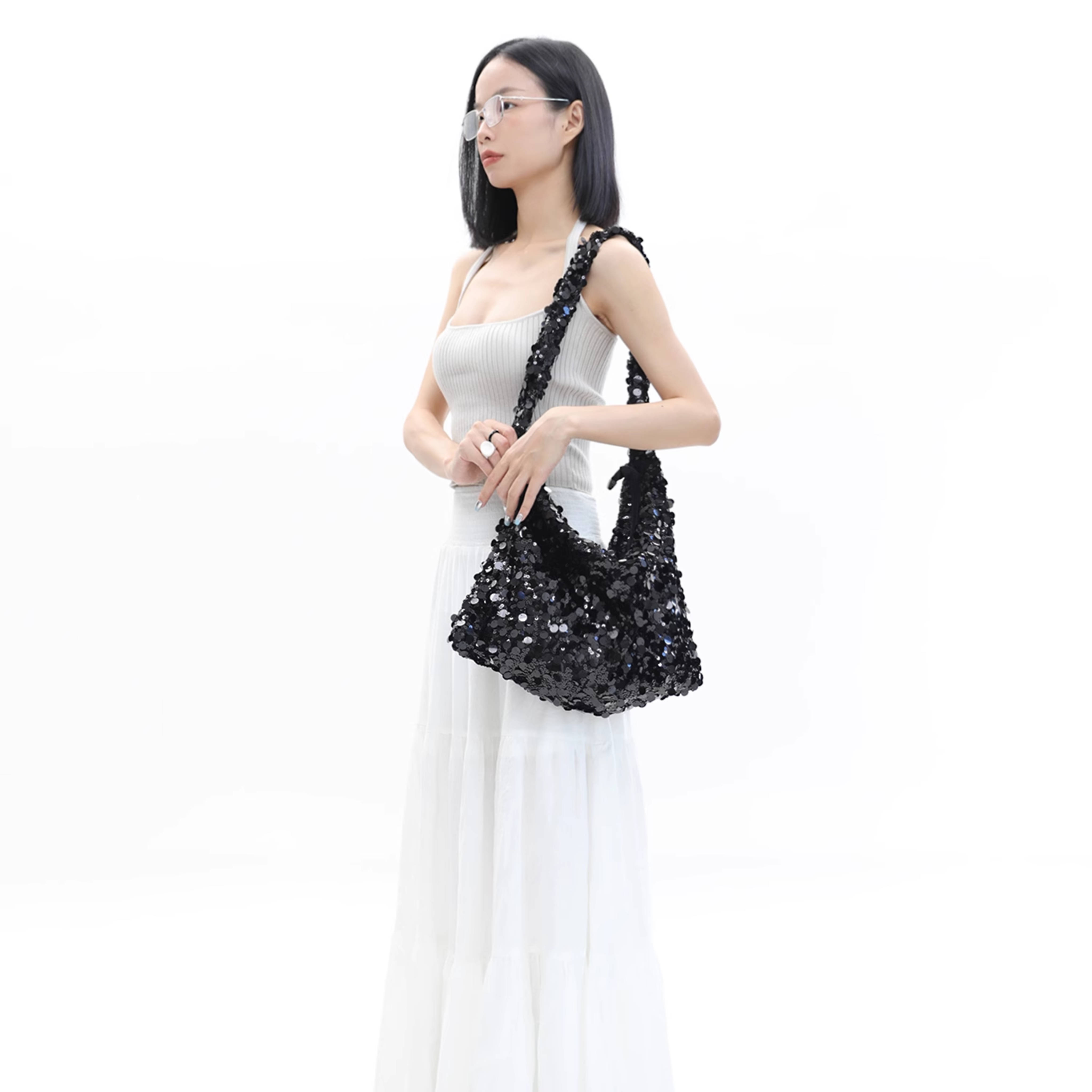 SEQUINS SHOULDER BAG