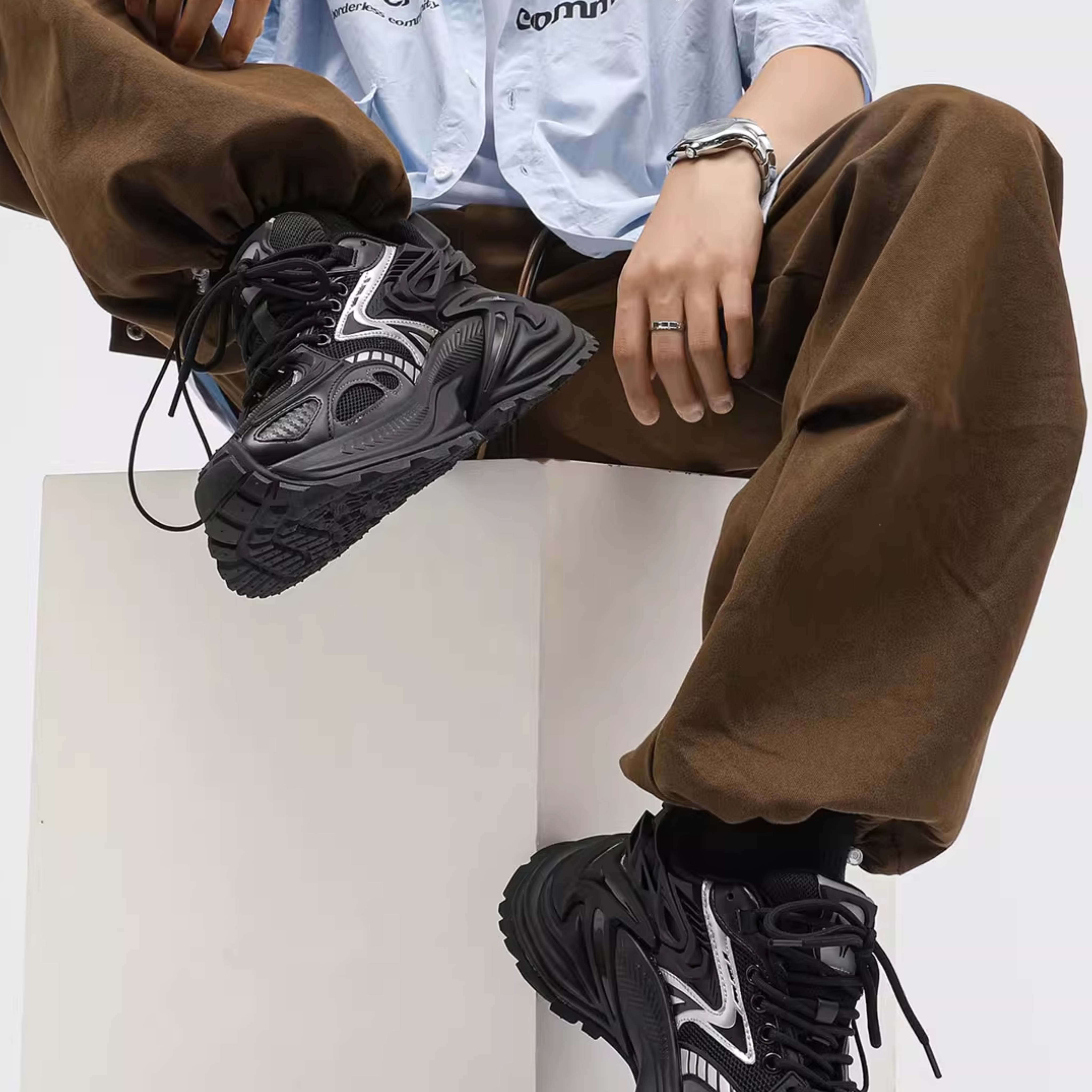 NEO ORBIT DAD SNEAKERS / BLACK×SILVER