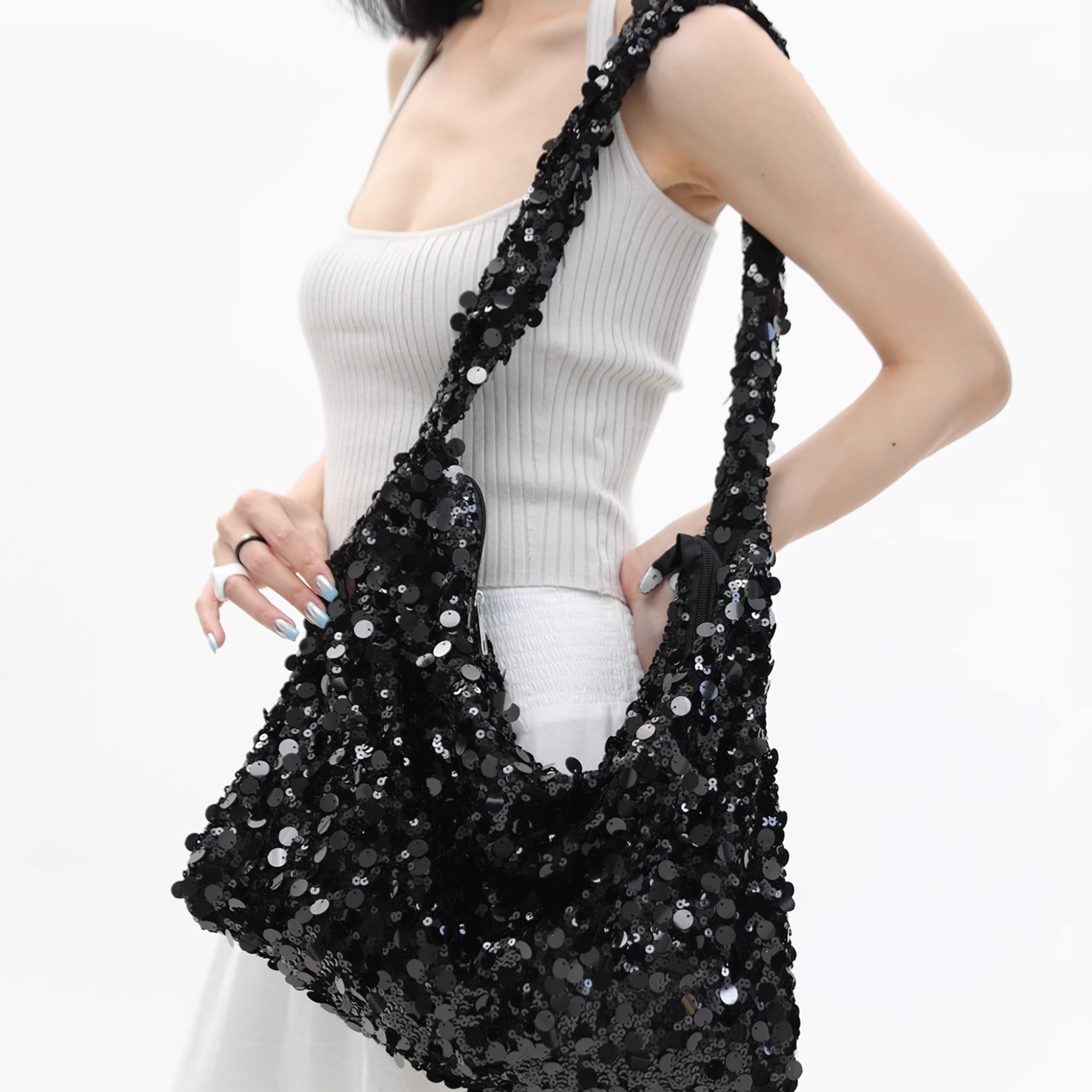 SEQUINS SHOULDER BAG