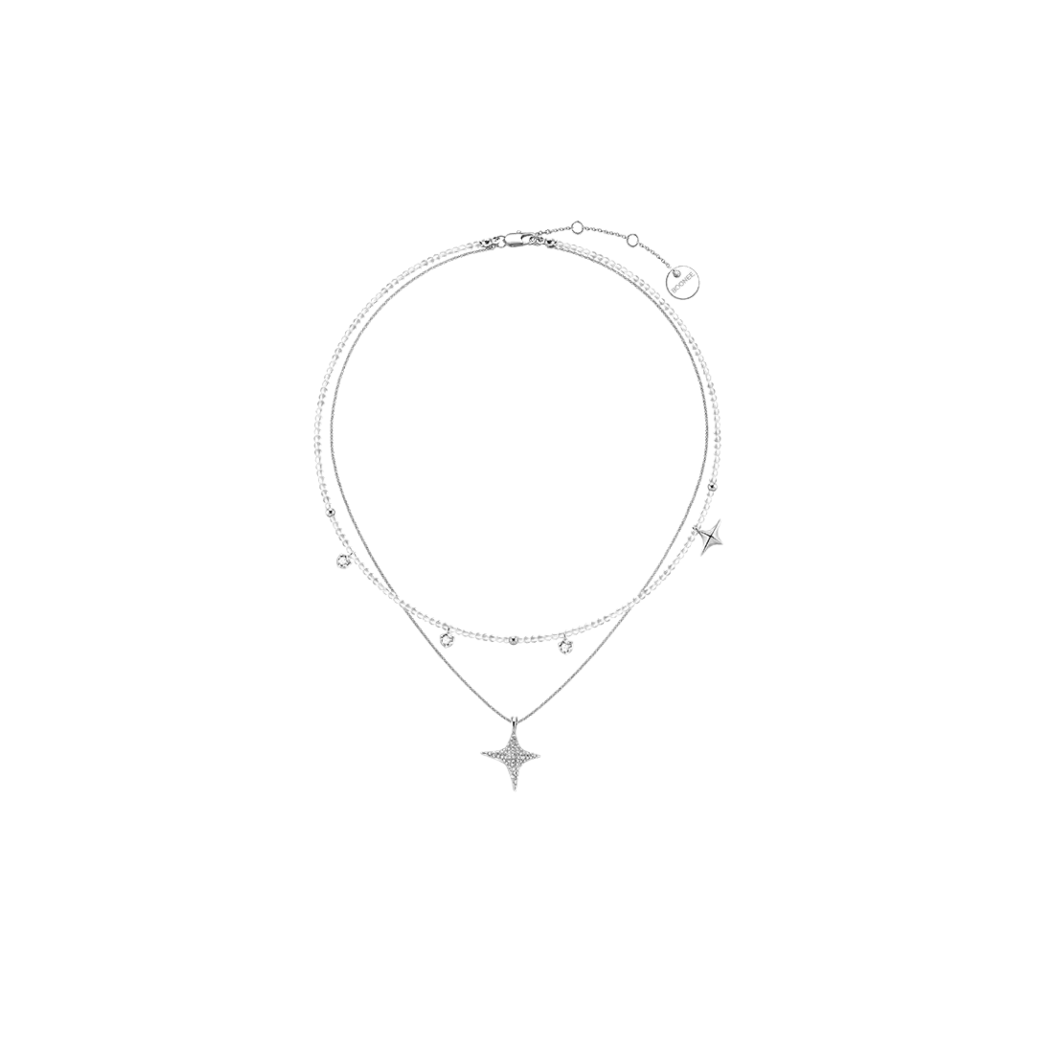CUBIC ZIRCONIA CRYSTAL BEADS NECKLACE