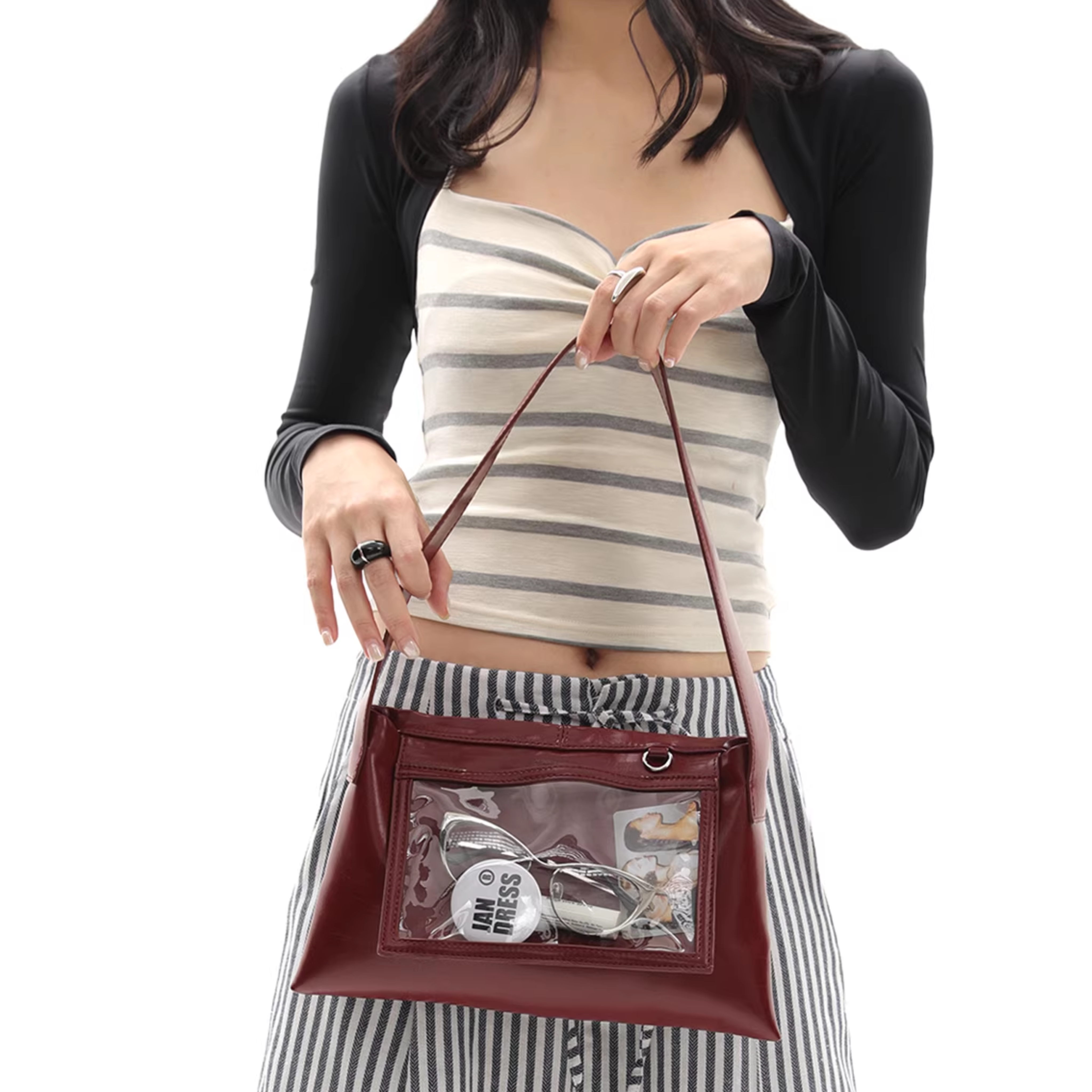 CLEAR POCKET SHOULDER BAG