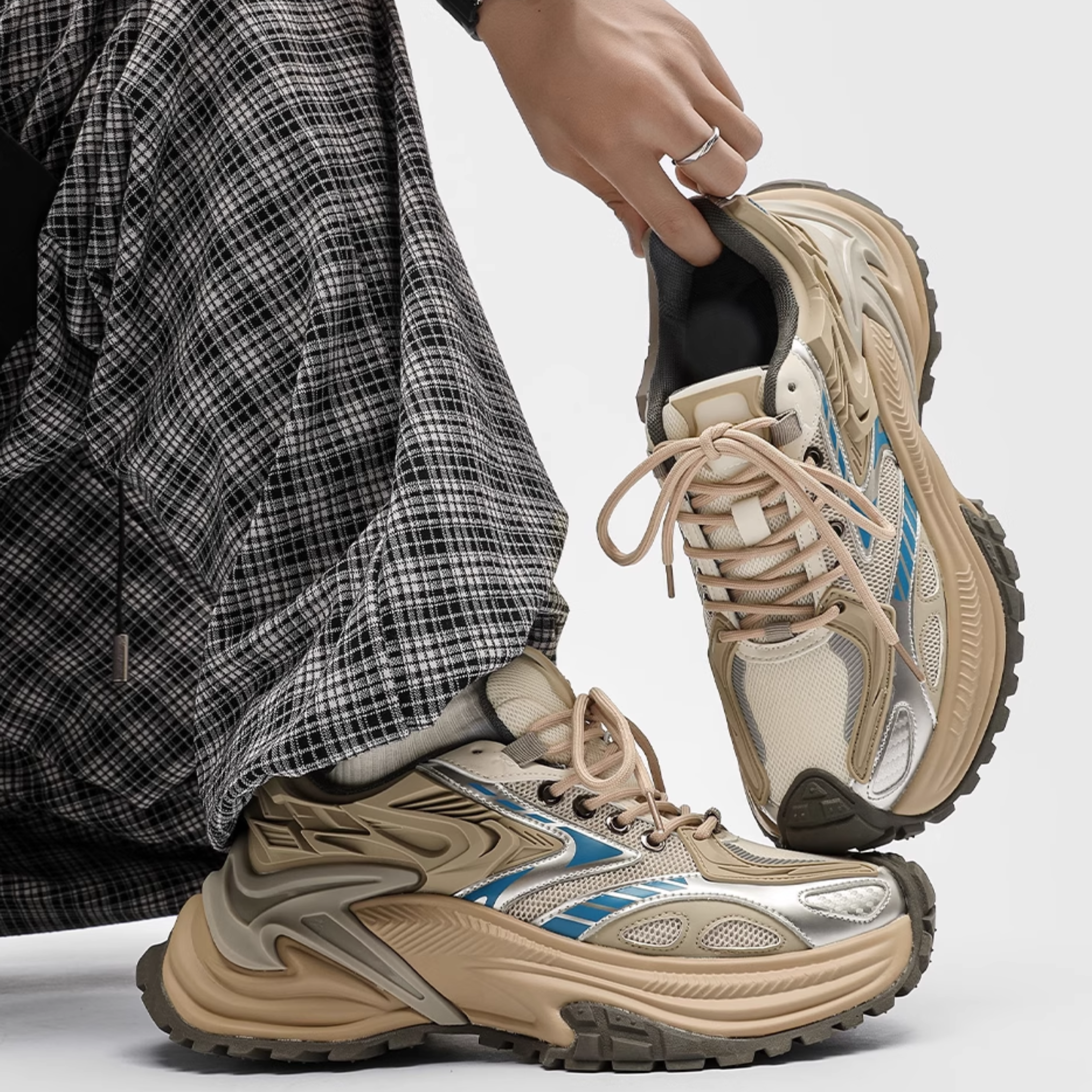 NEO ORBIT DAD SNEAKERS / BEIGE×BLUE