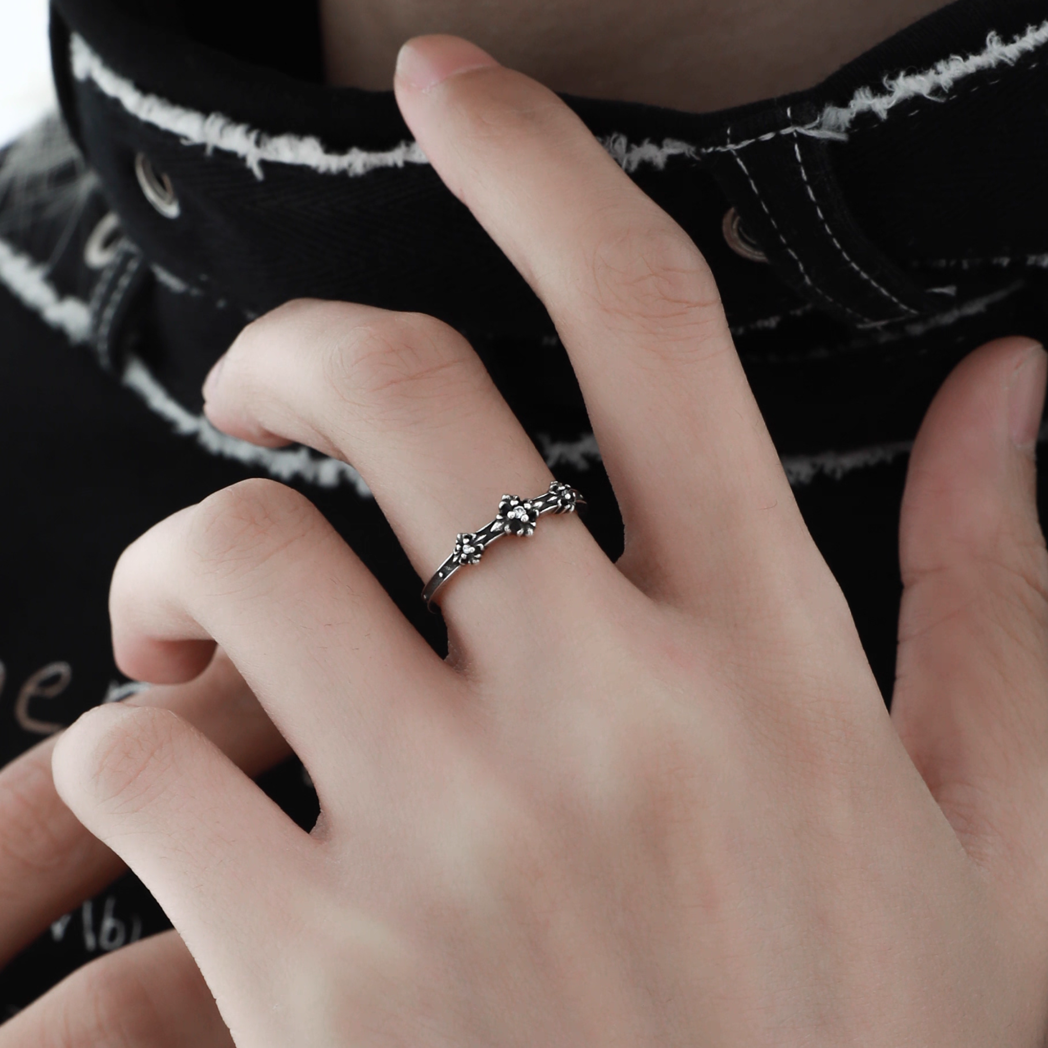 S925 CRUCIFIX RING[SET ITEM]