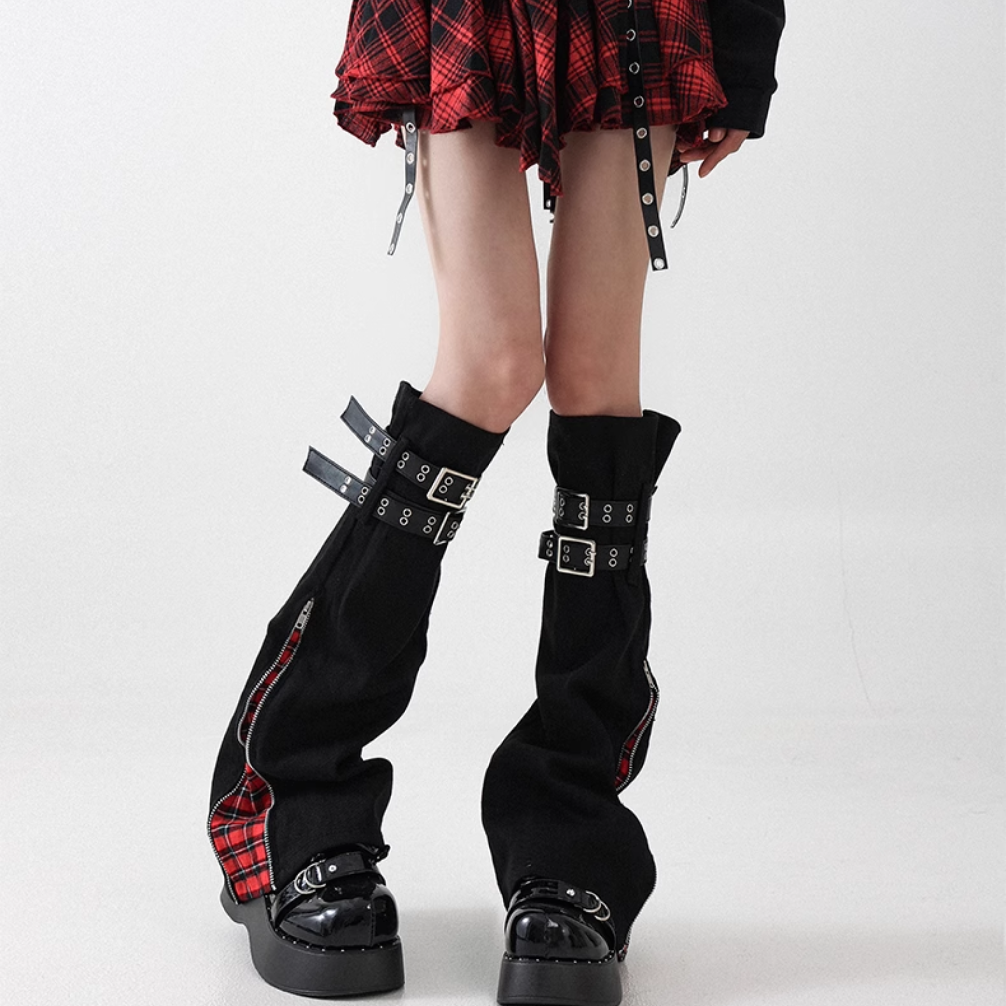 Tartan Zipper Leg Warmers
