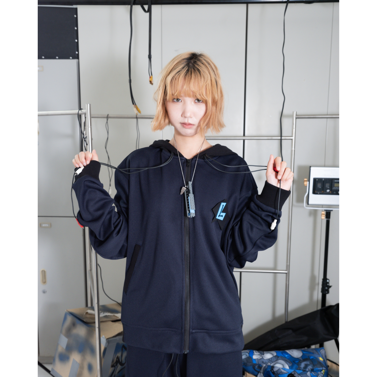 Hooded track jacket