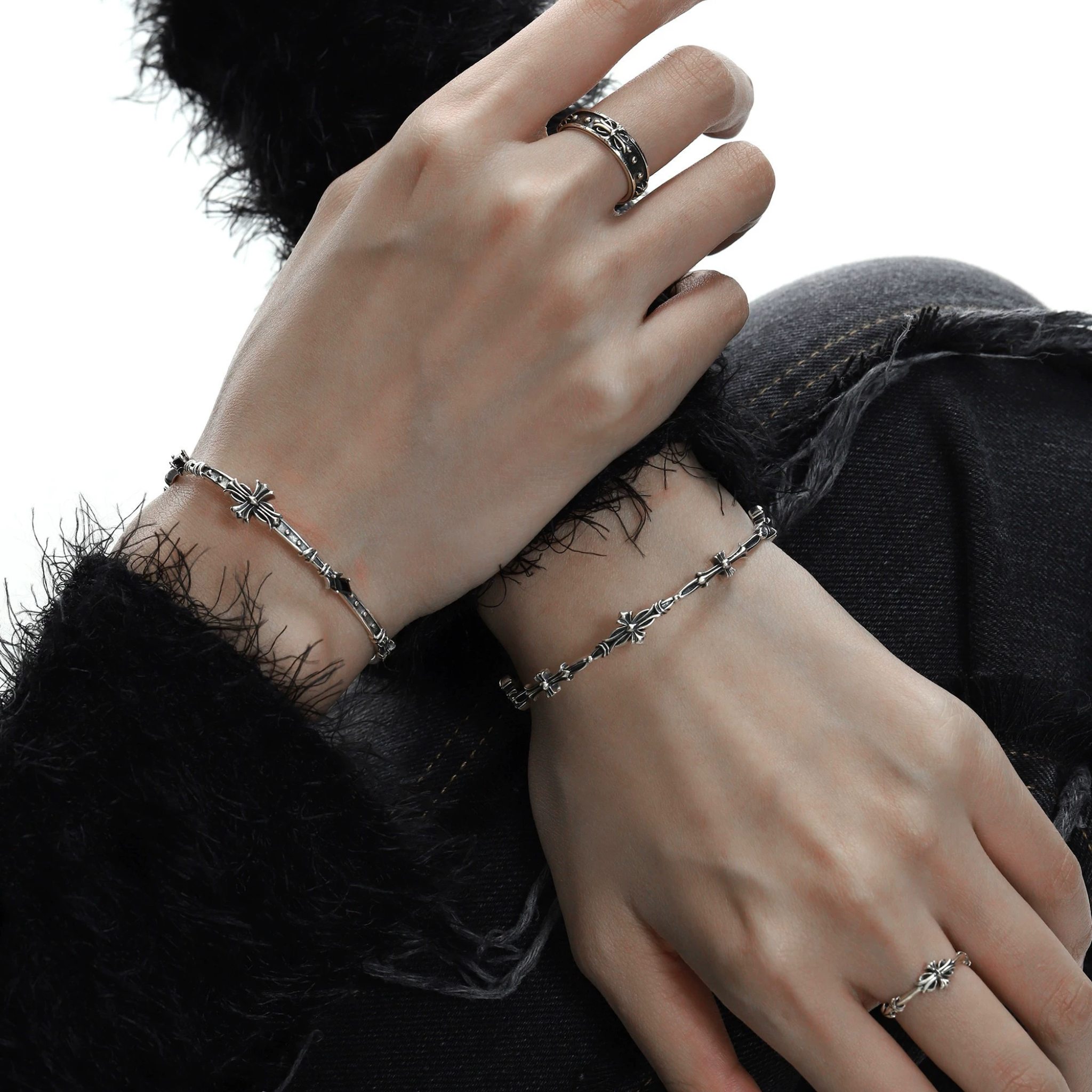 S925 VINTAGE CROSS RING