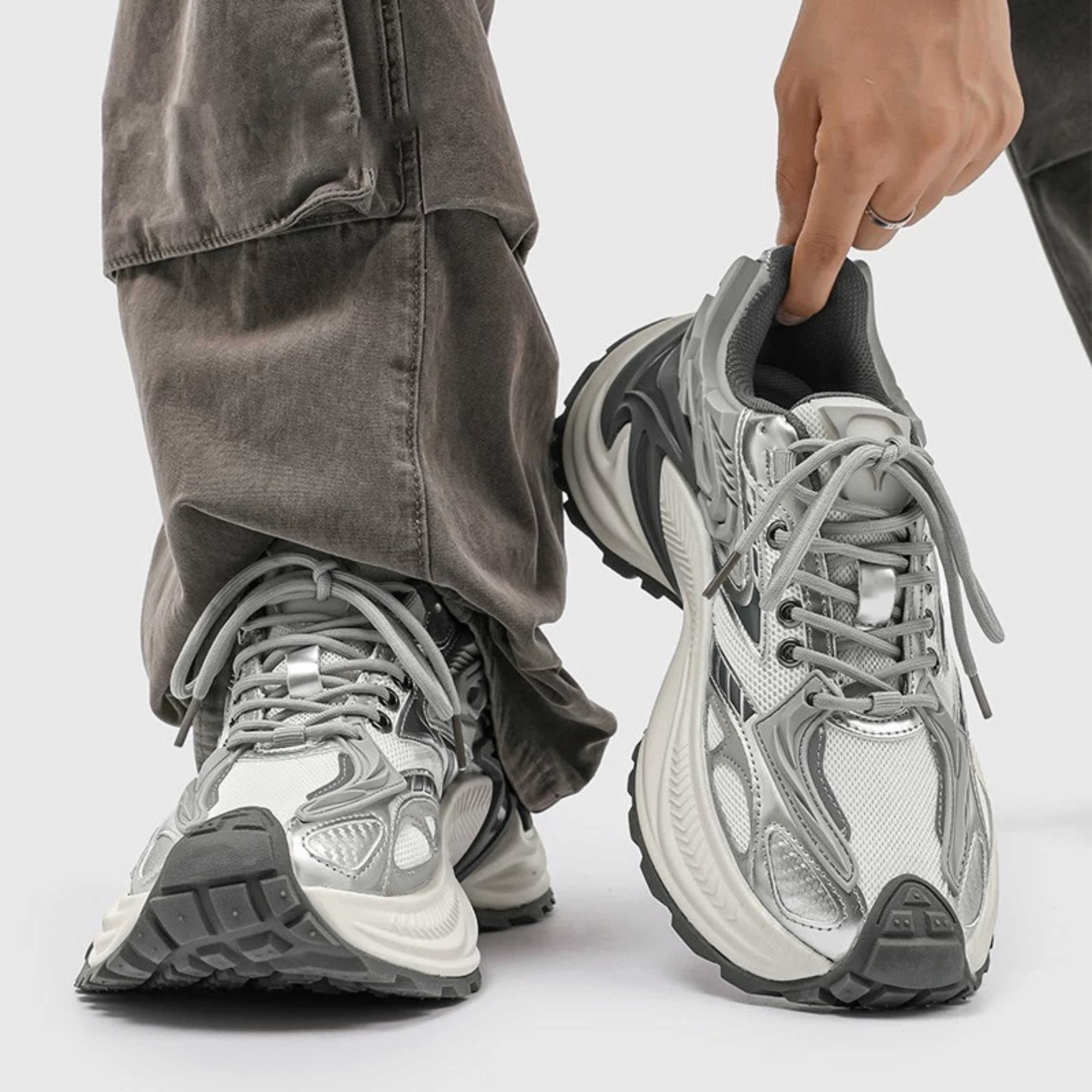 NEO ORBIT DAD SNEAKERS / WHITE×SILVER