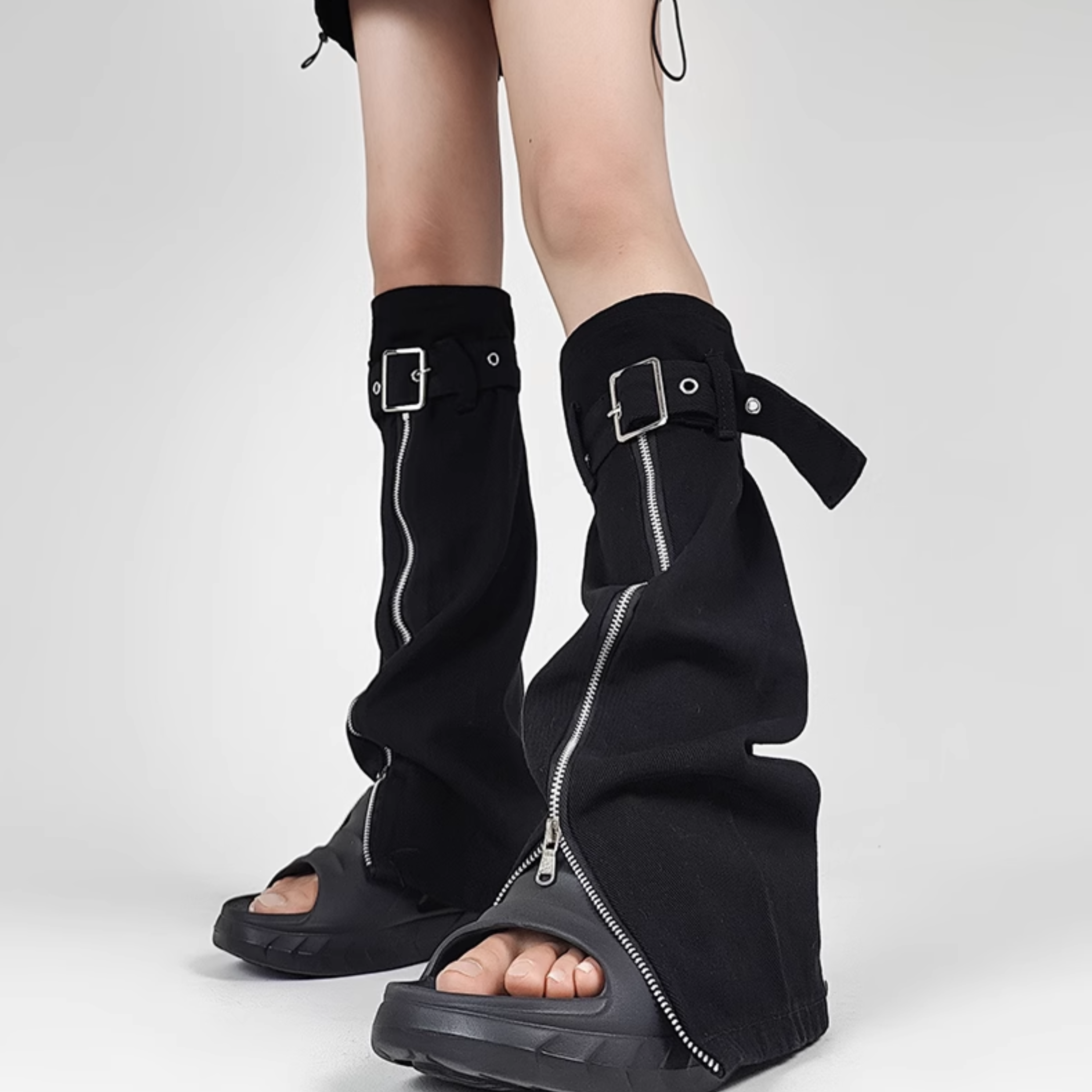Zip-Up Canvas Leg Warmers