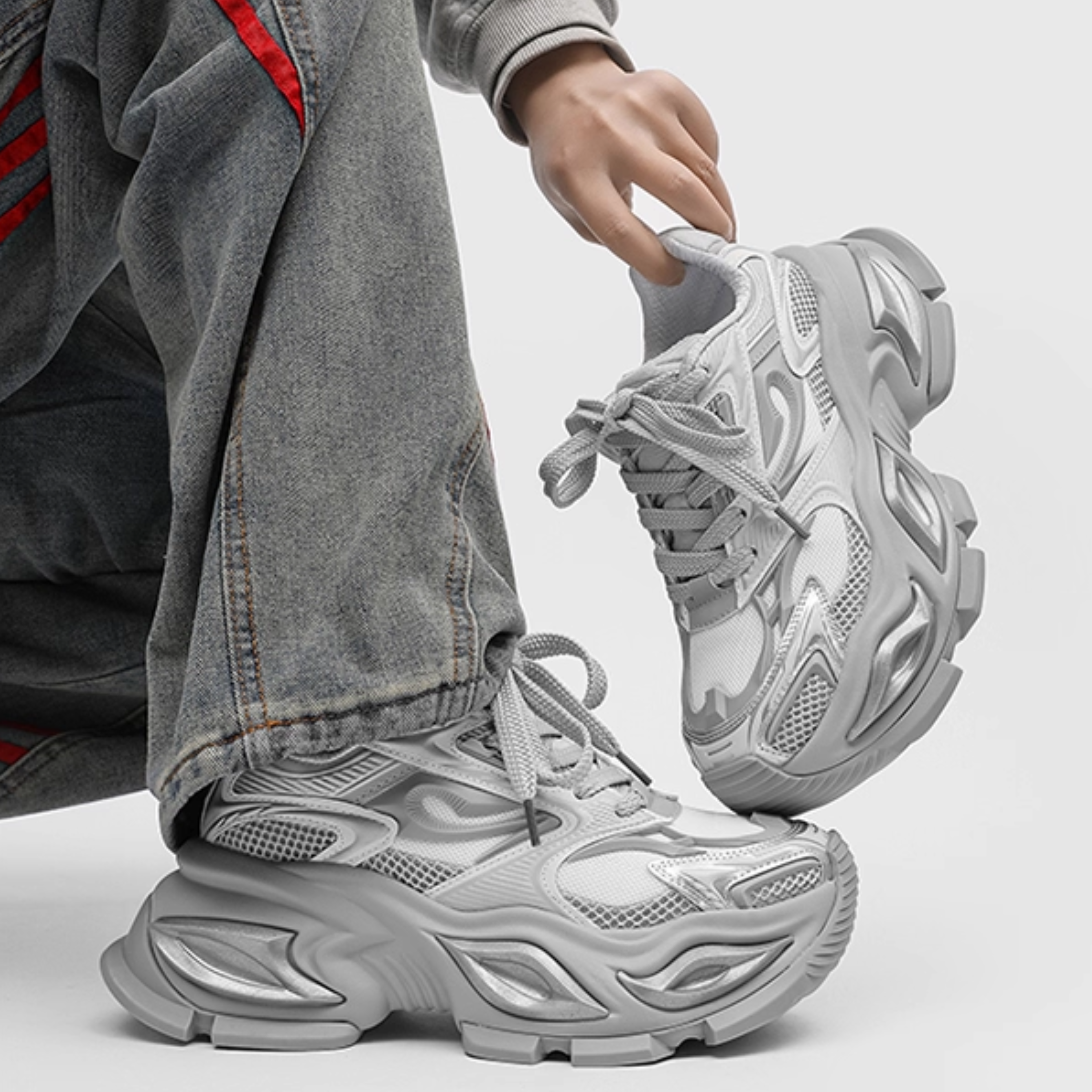 NEO WAVE CHUNKY SNEAKERS / GREY×WHITE