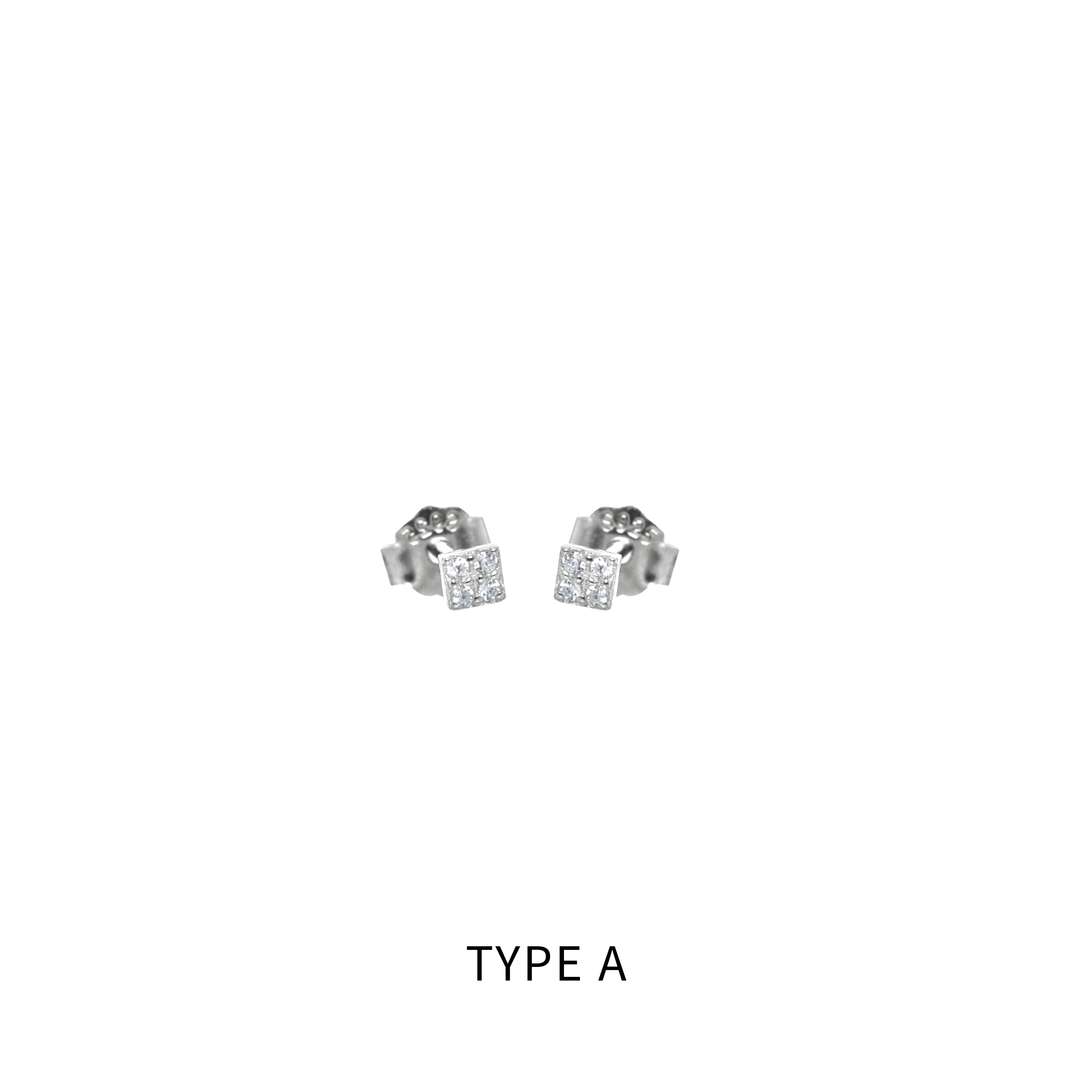 S925 CRYSTAL HOOP STUD PIERCE