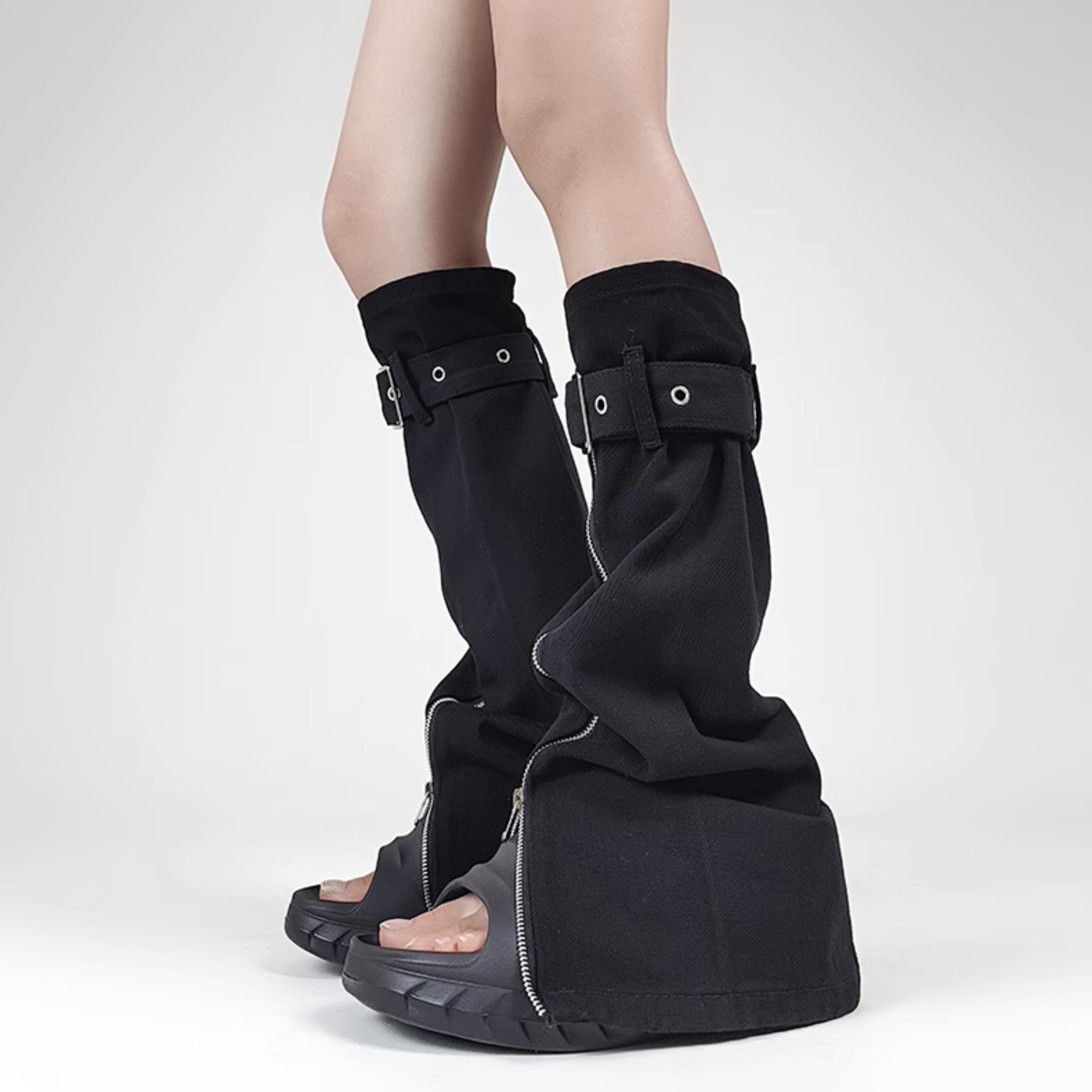 Zip-Up Canvas Leg Warmers