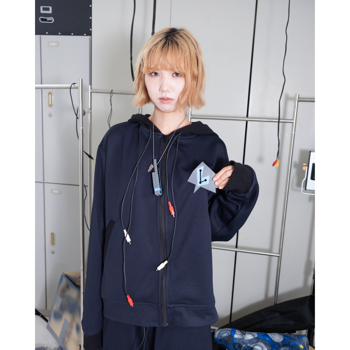 Hooded track jacket