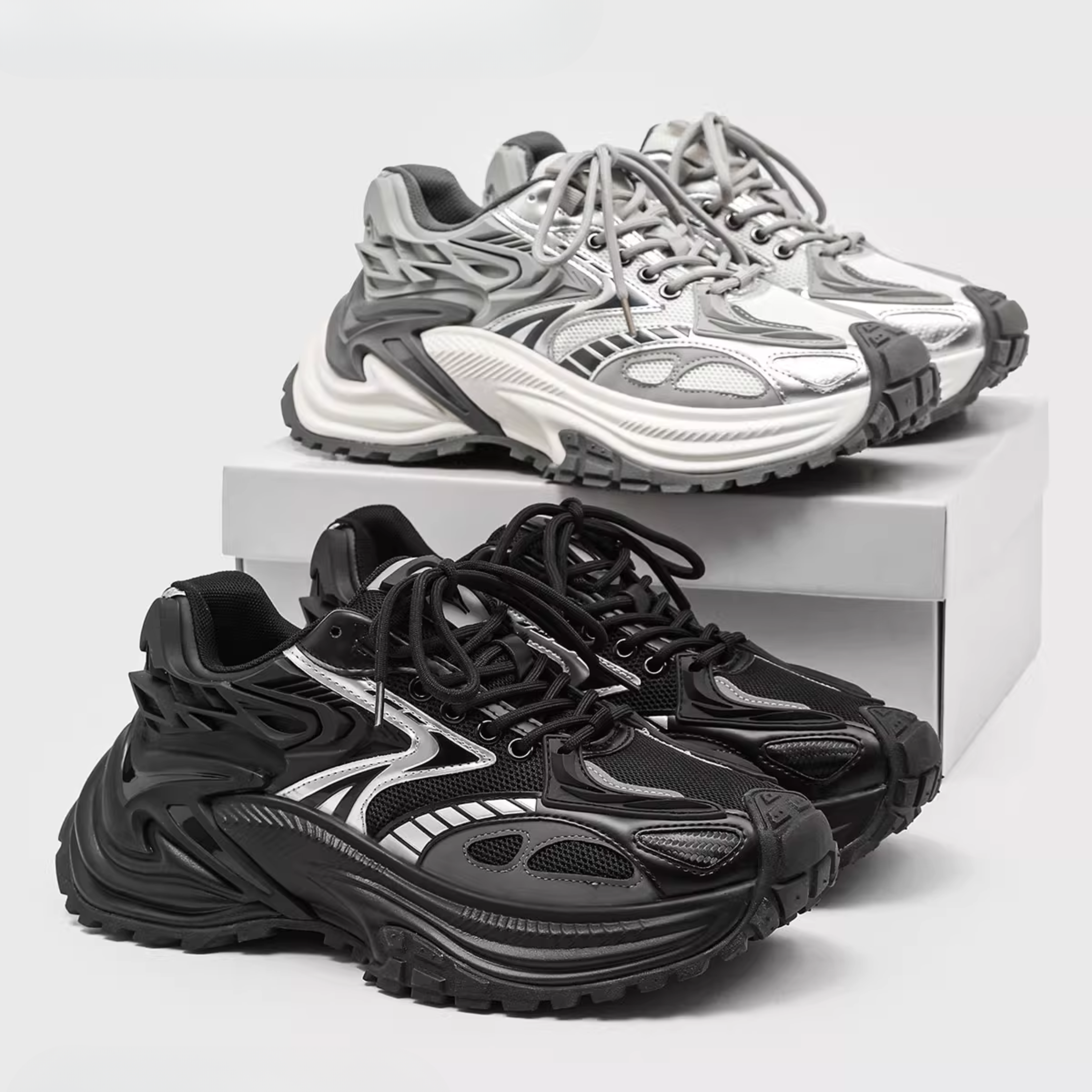 NEO ORBIT DAD SNEAKERS / WHITE×SILVER