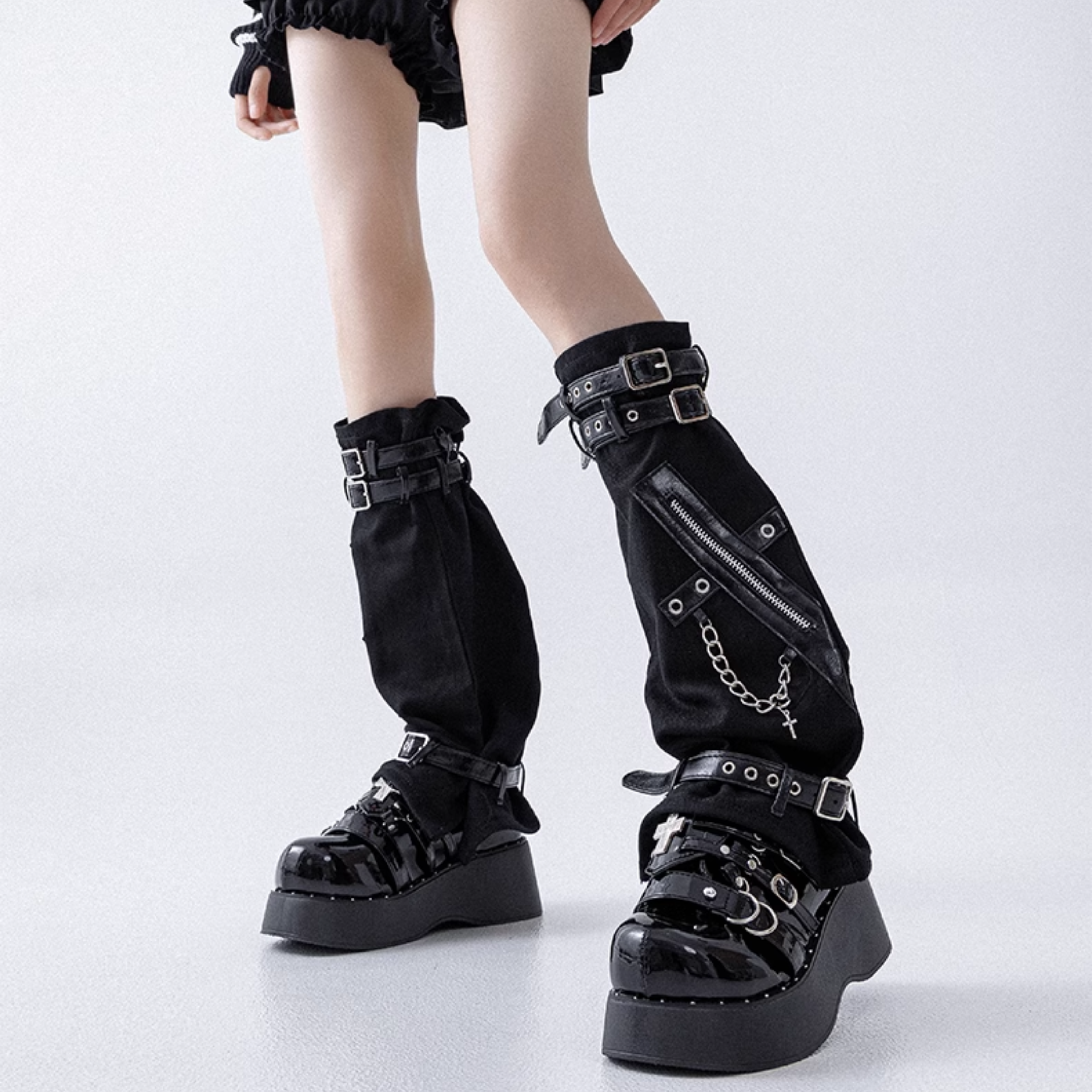 Gothic Strap & Zip Warmers