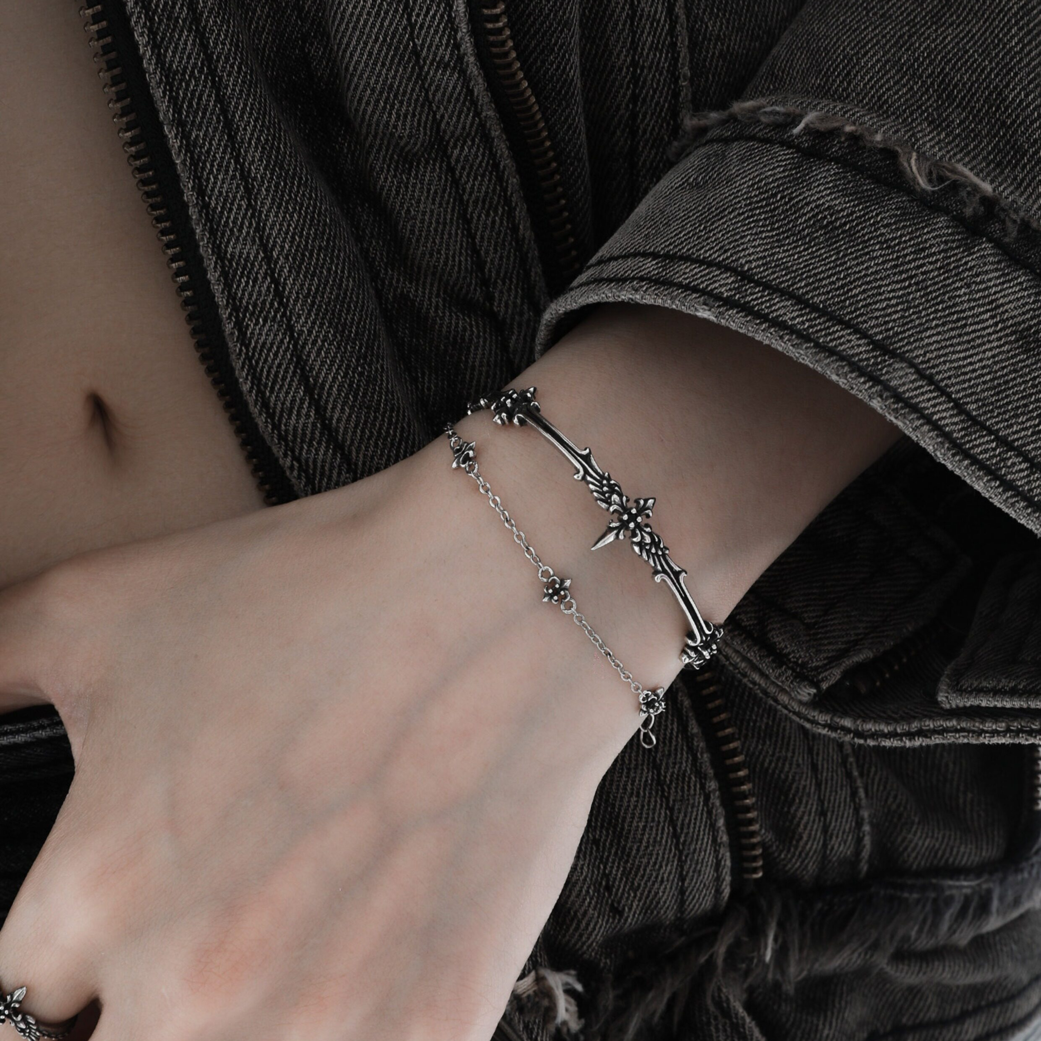 CRUCIFIX CROSS LAYERED BRACELET