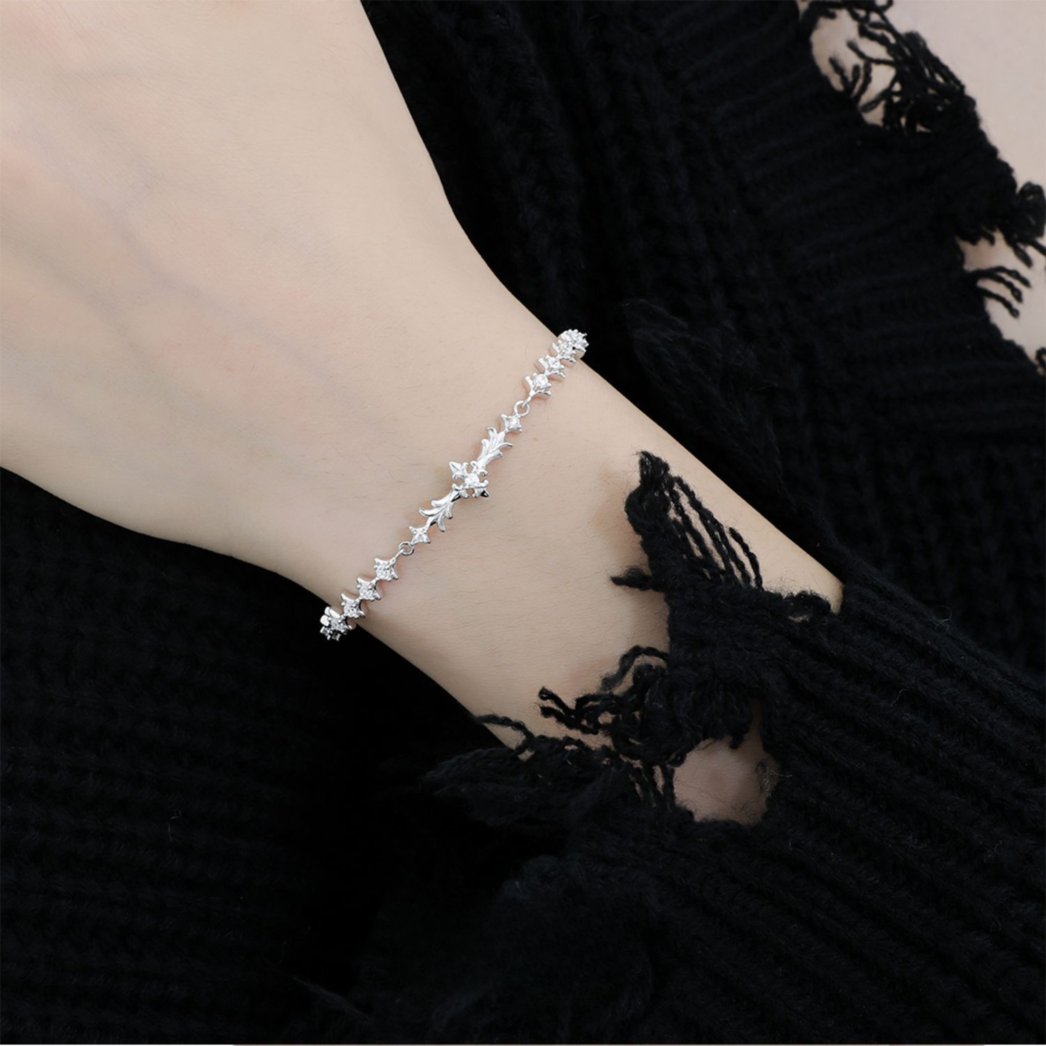 S925 CUBIC ZIRCONIA DIAMOND BRACELET[SET ITEM]