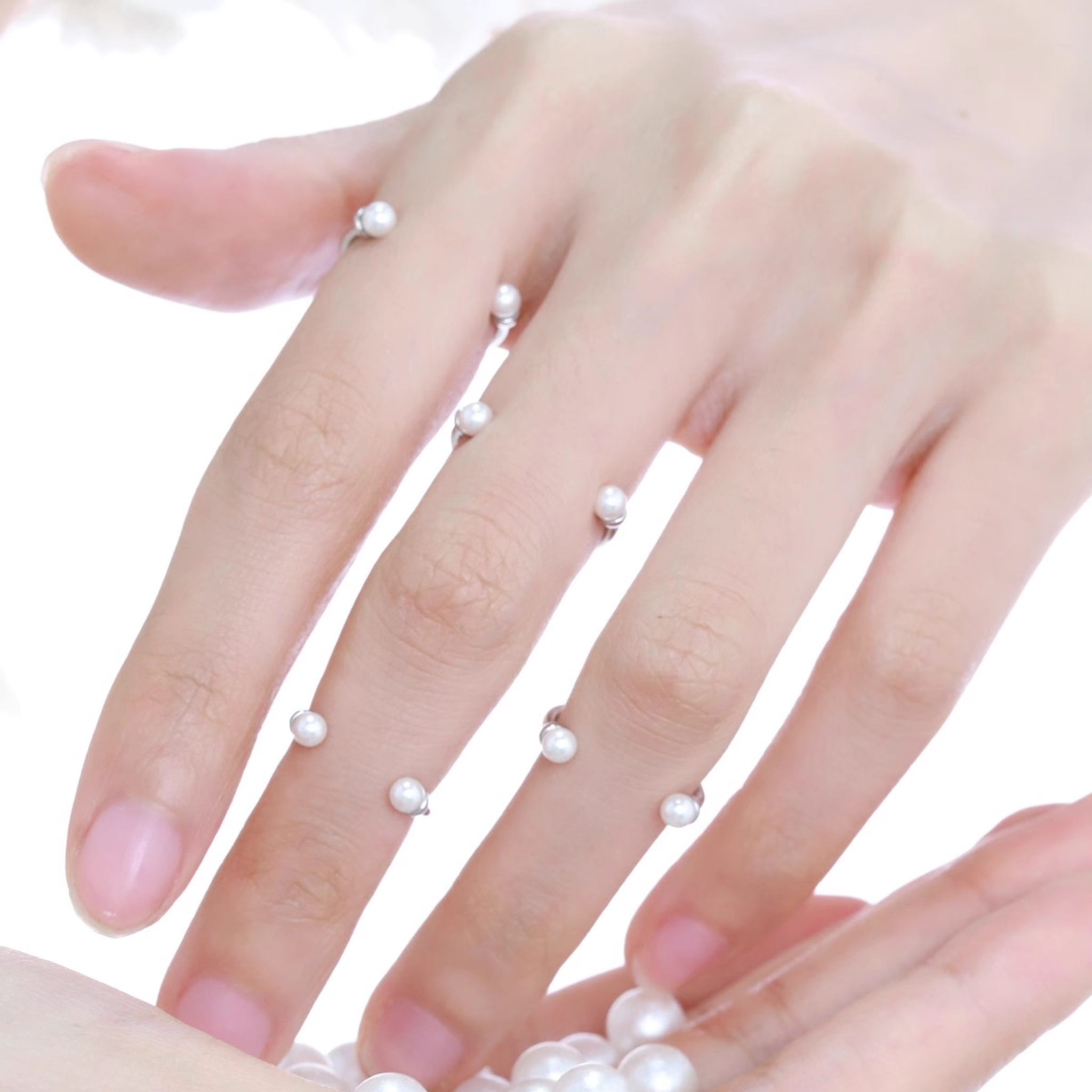 PEARL AURA RING SET