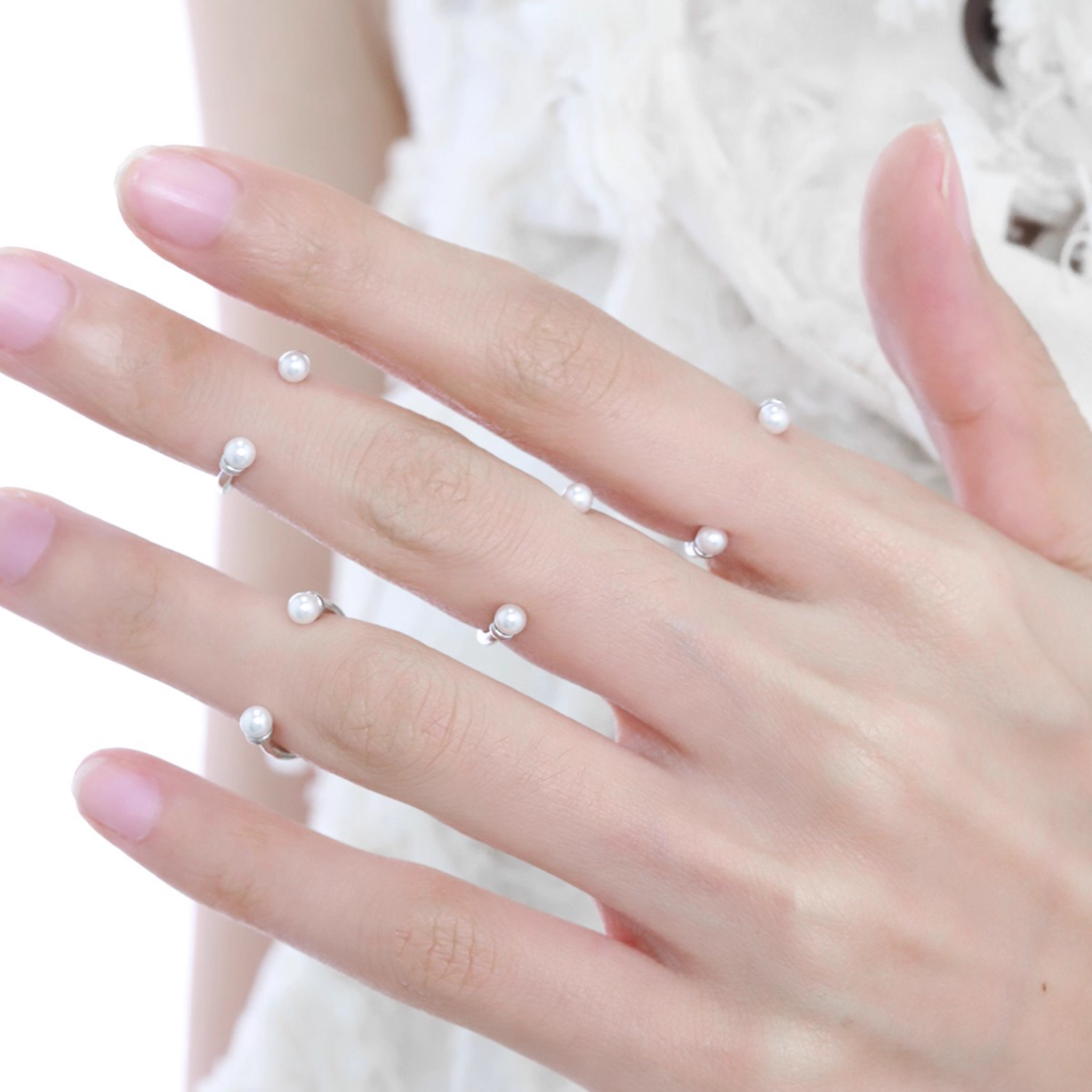 PEARL AURA RING SET