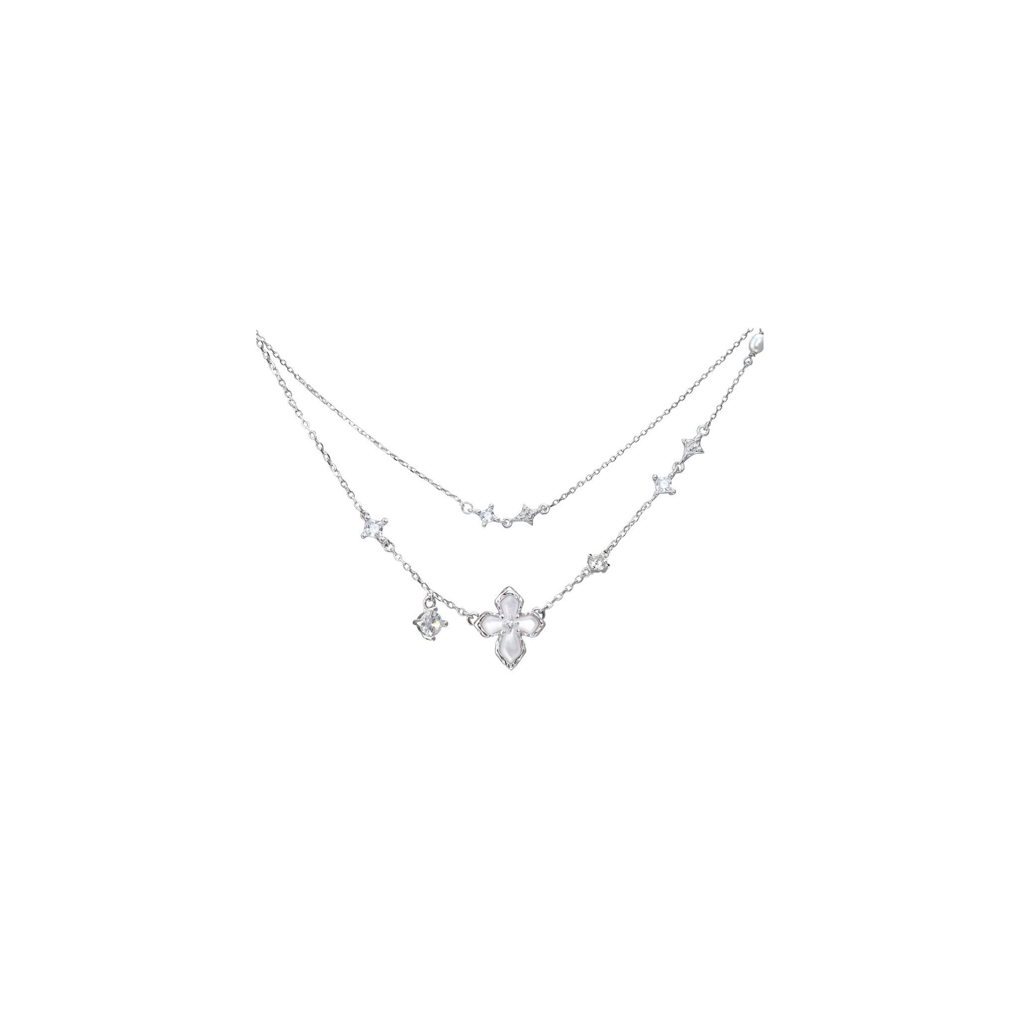 CRYSTAL FLUTTER NECKLACE[SET ITEM]