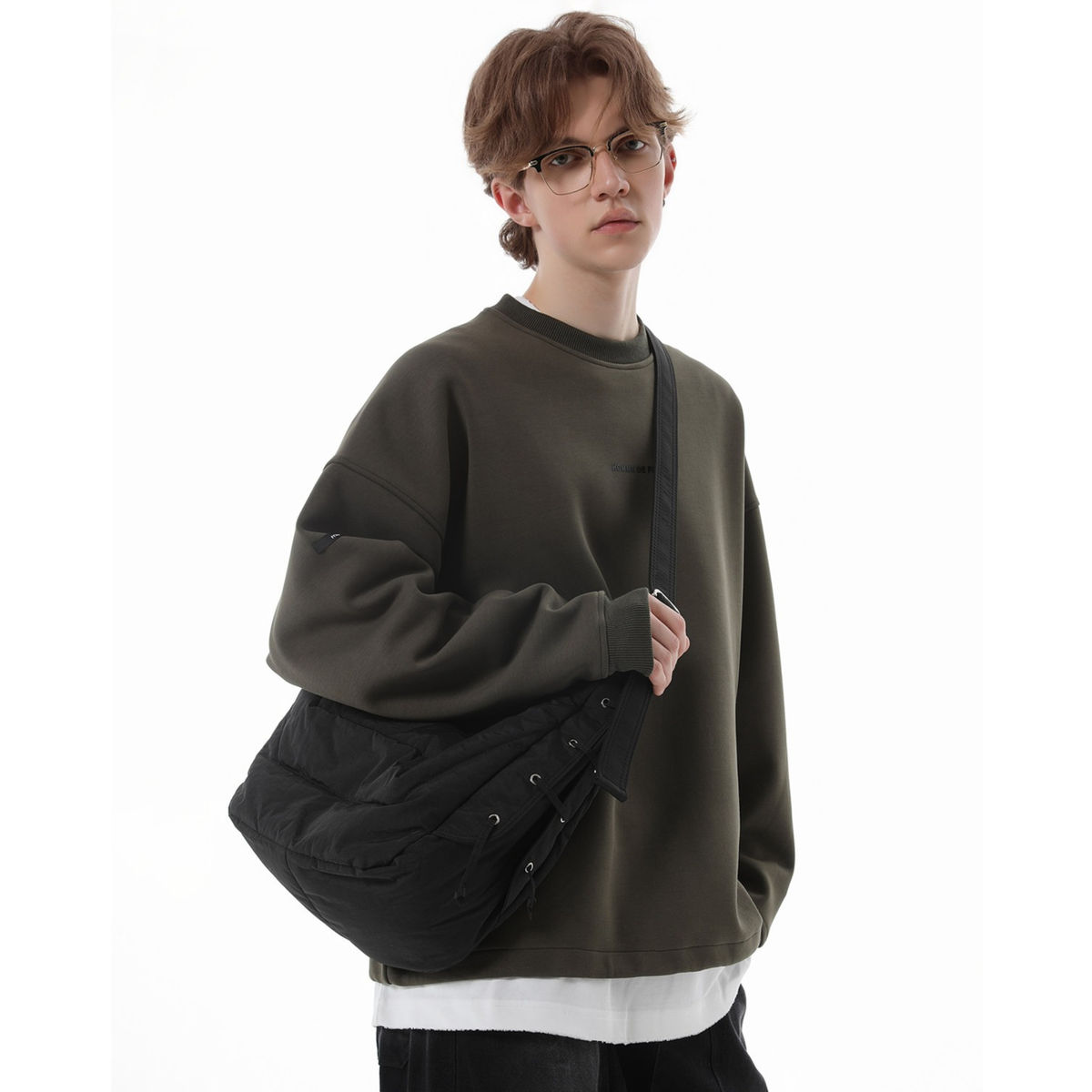 LACE-UP PUFFER SHOULDER BAG