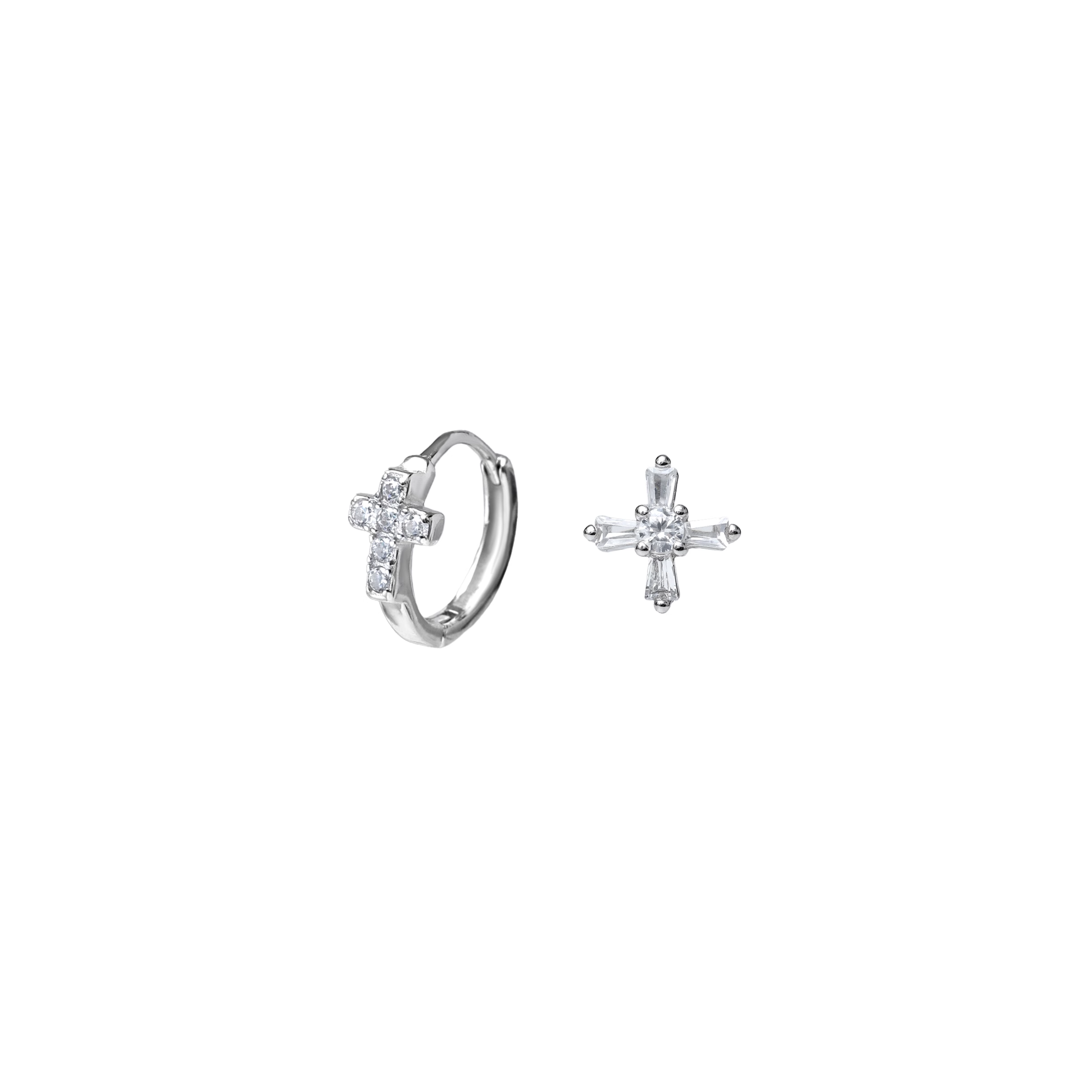 S925 CROSS PIERCE SET