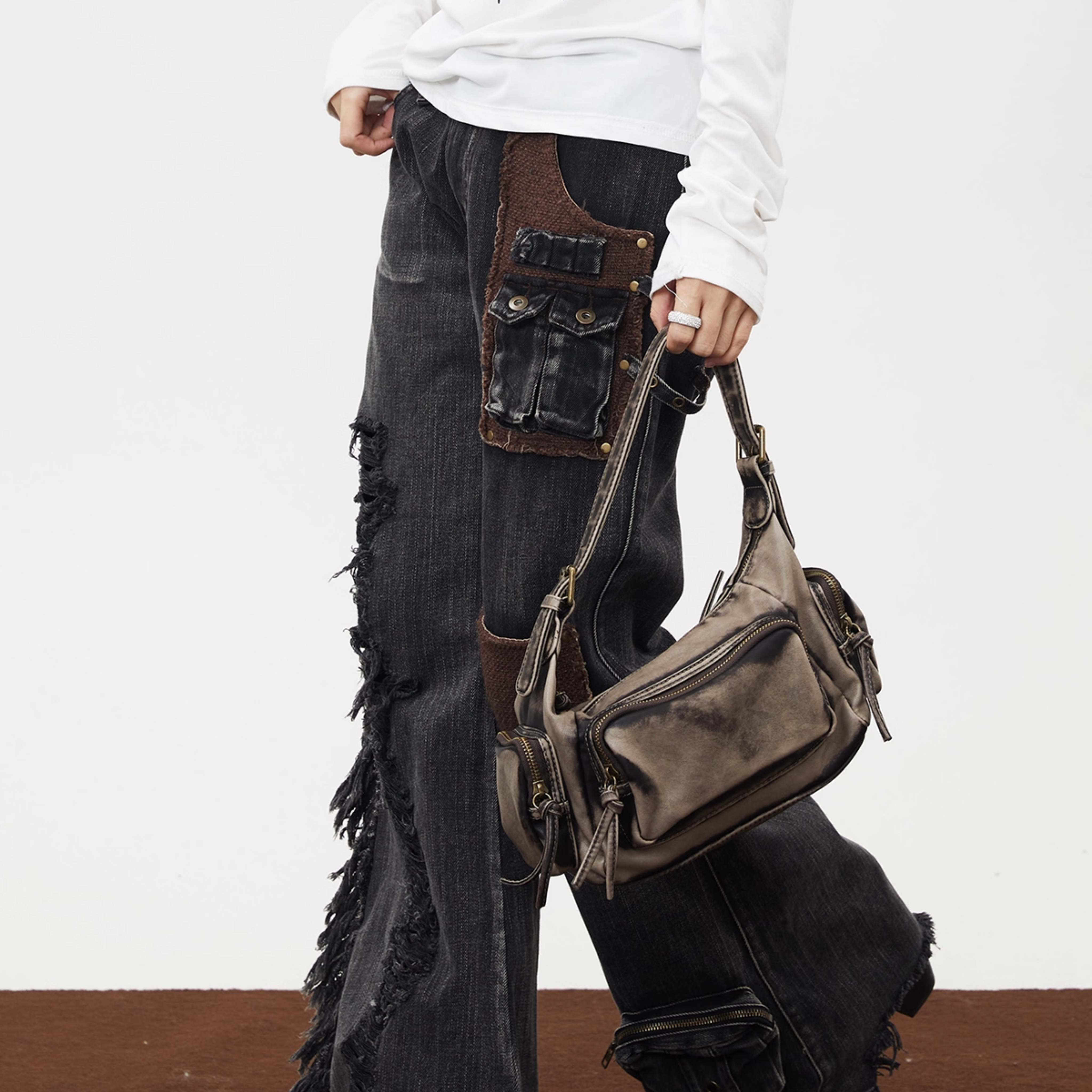 WASHED LEATHER MINI SHOULDER BAG