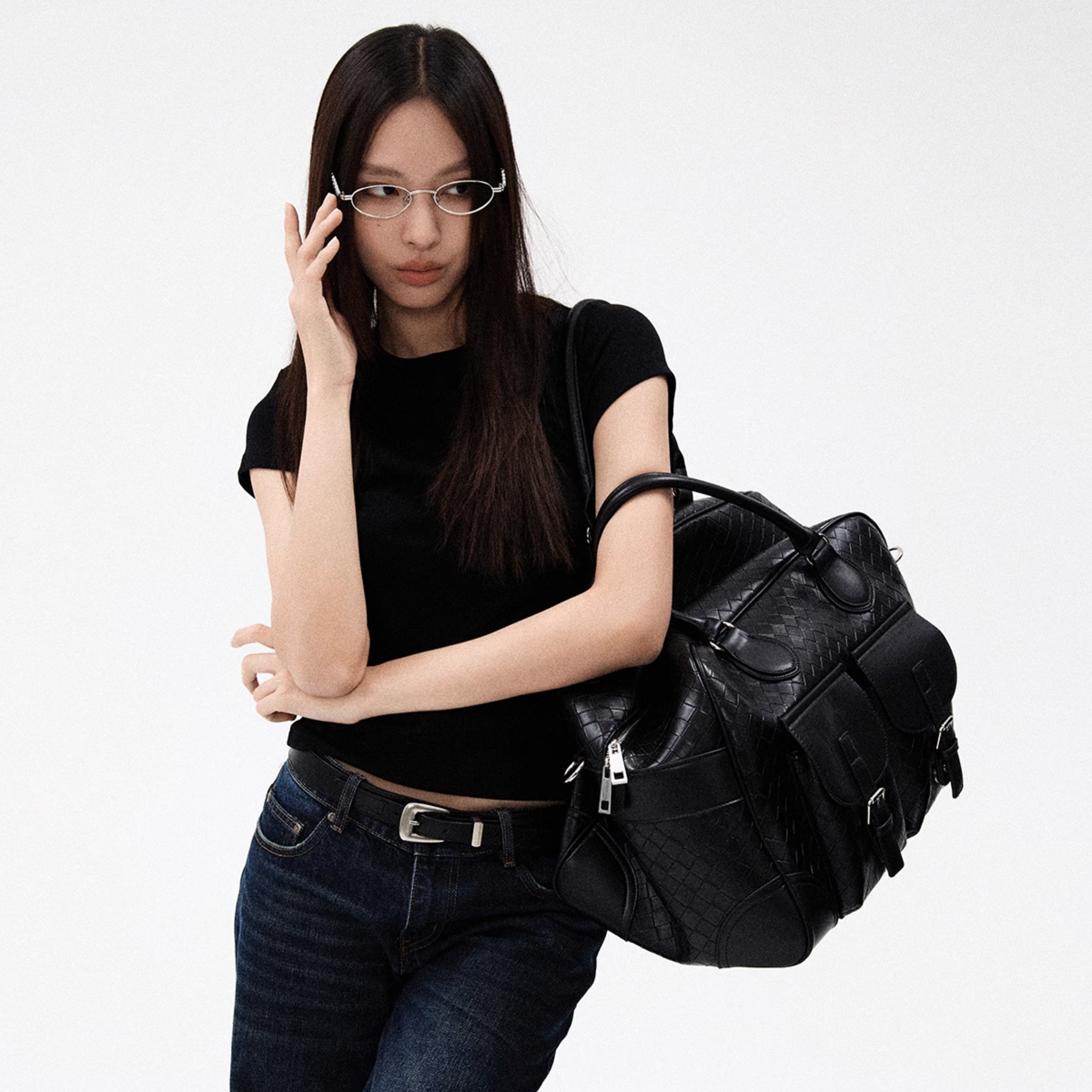 QUILTED BUCKLE BOSTON BAG