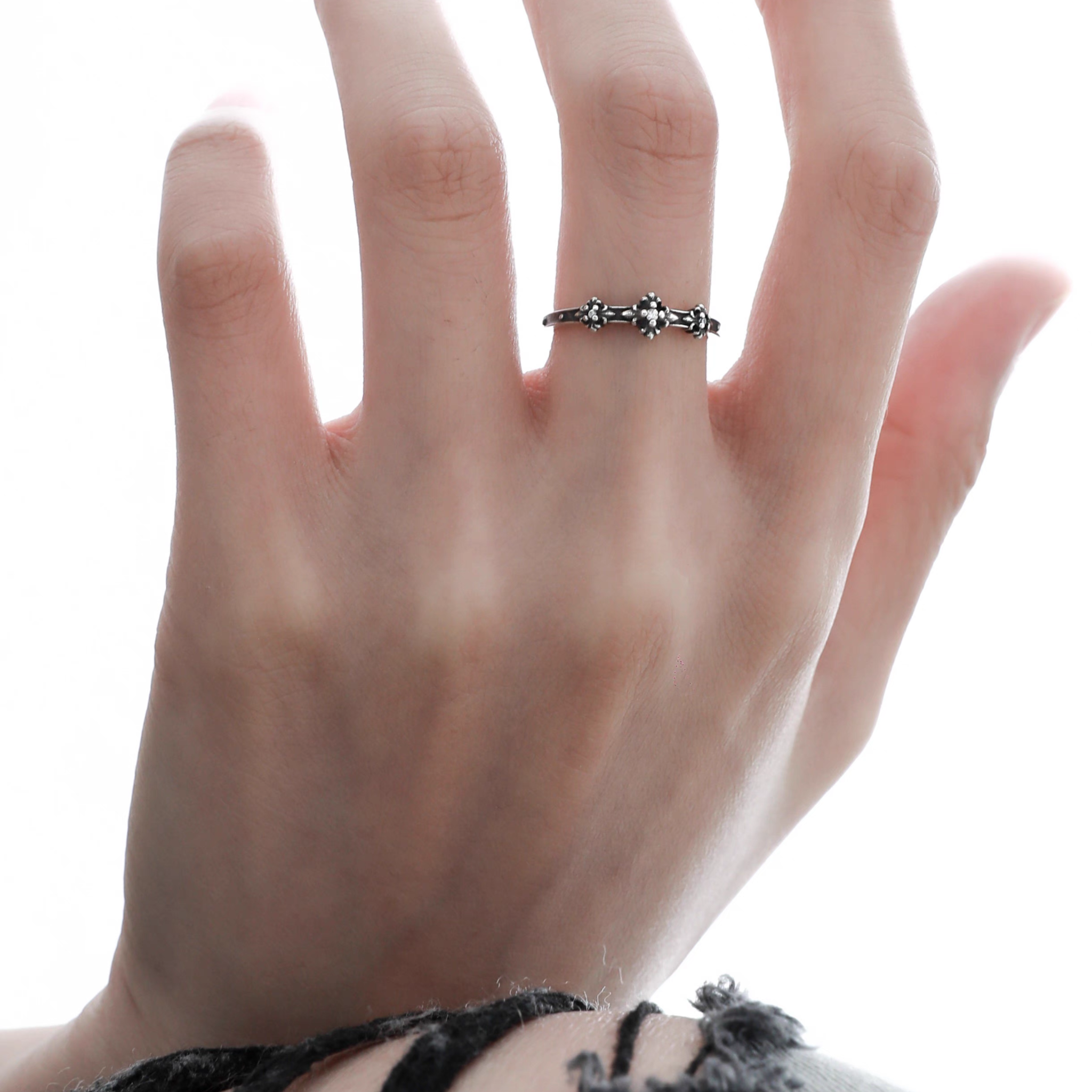 S925 CRUCIFIX RING[SET ITEM]