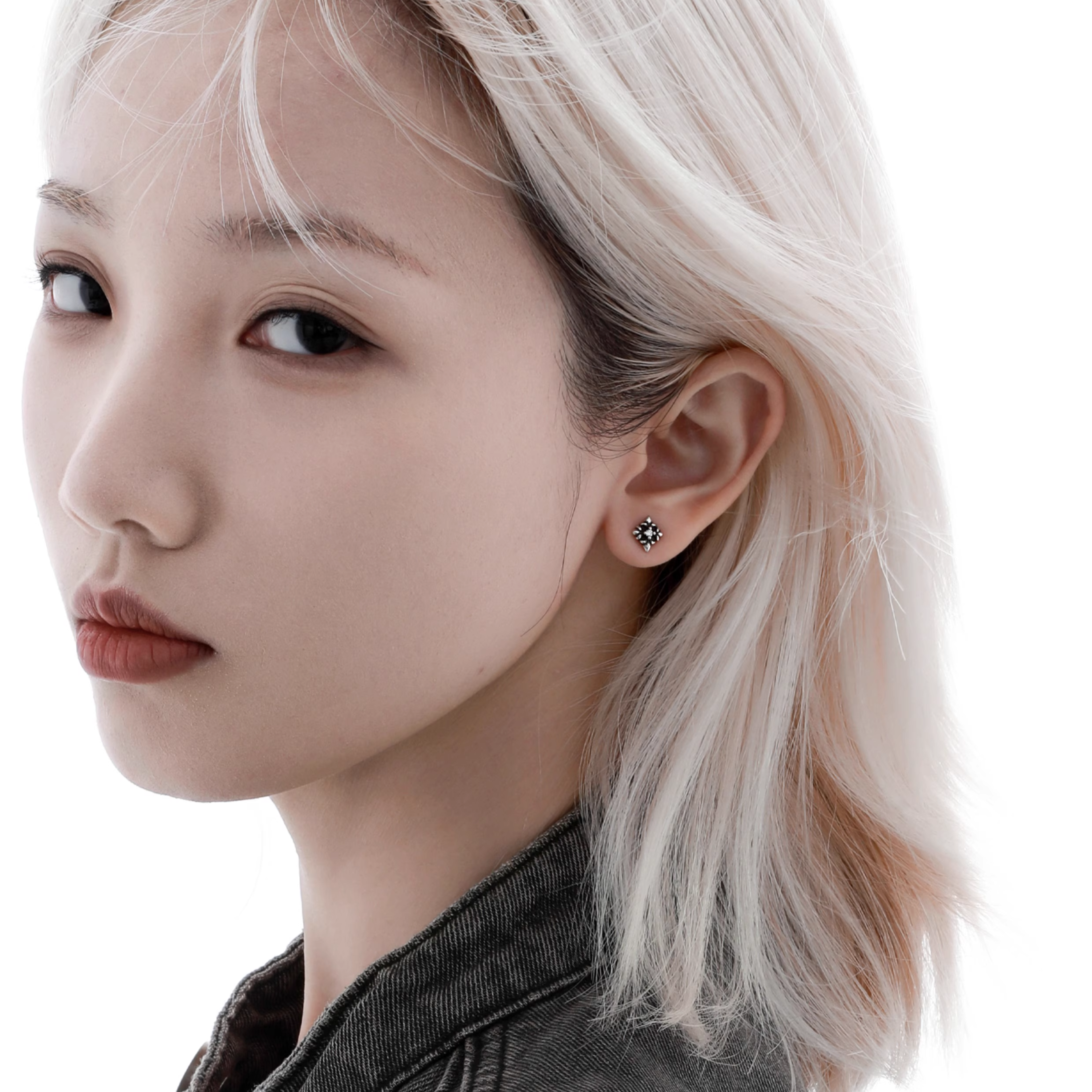 S925 CRUCIFIX MINI PIERCE[SET ITEM]