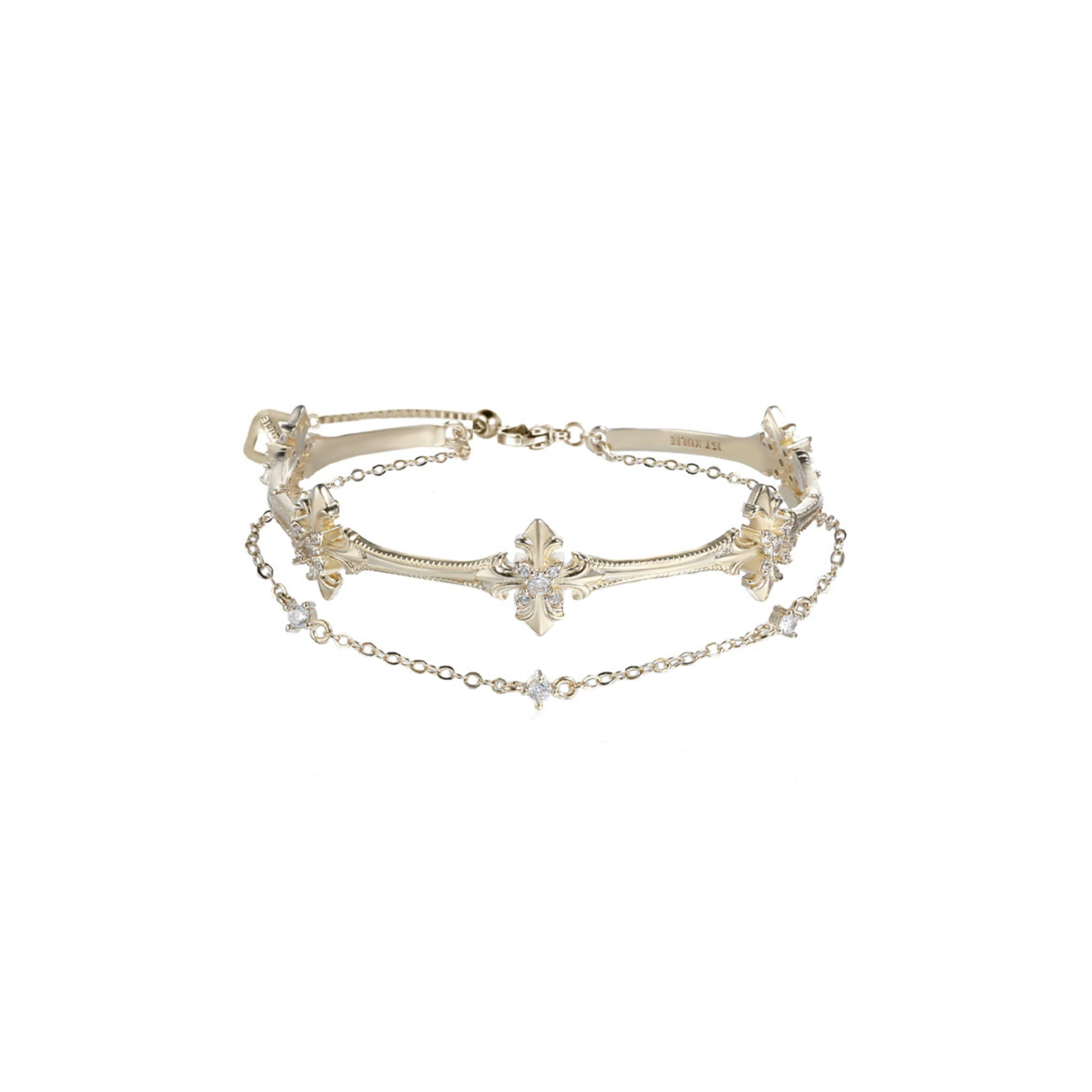 ROYAL SIGNET CROSS RING&BRACELET[SET ITEM]