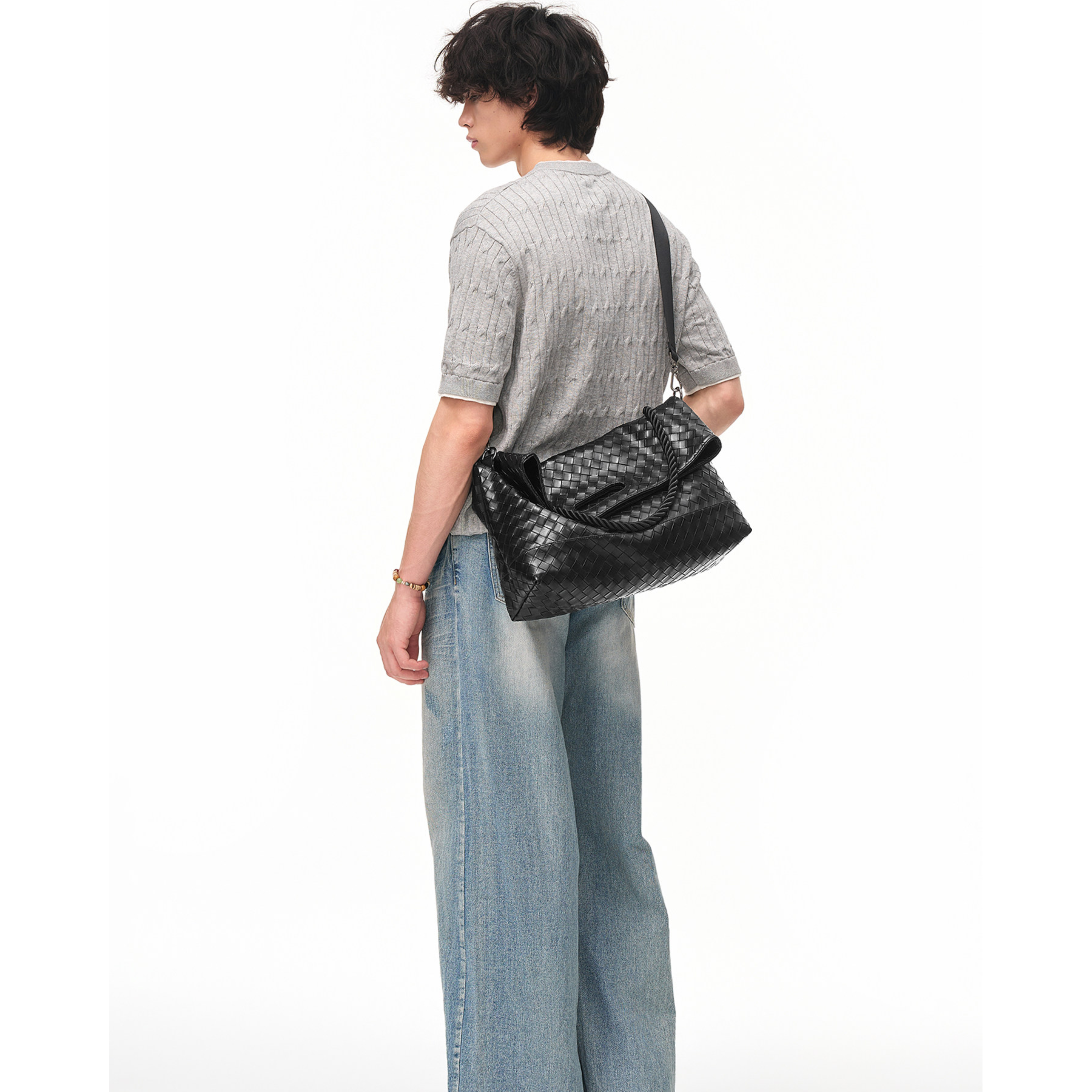 2WAY WOVEN SLOUCH SHOULDER BAG
