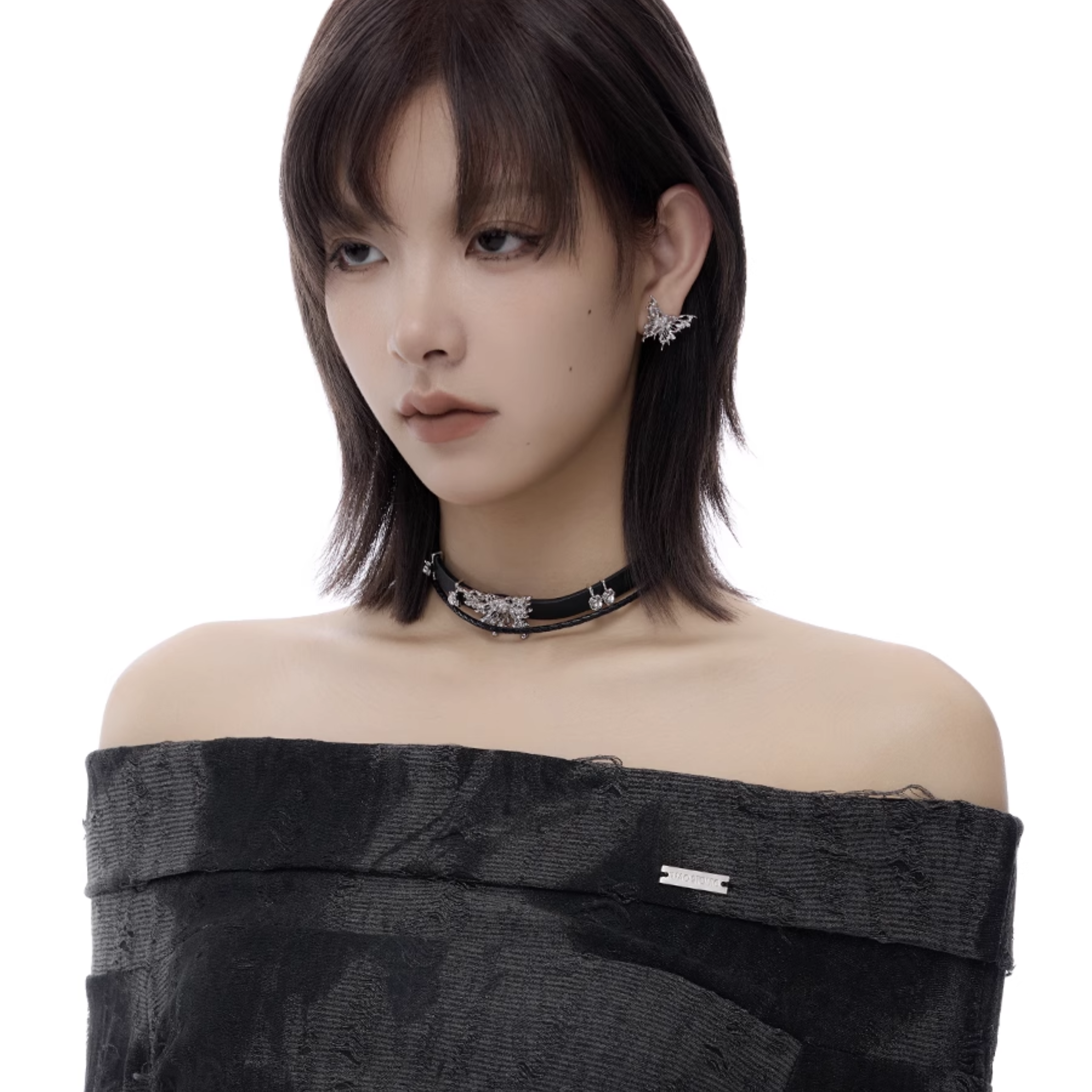 BLACK BUTTERFLY CHOKER[SET ITEM]