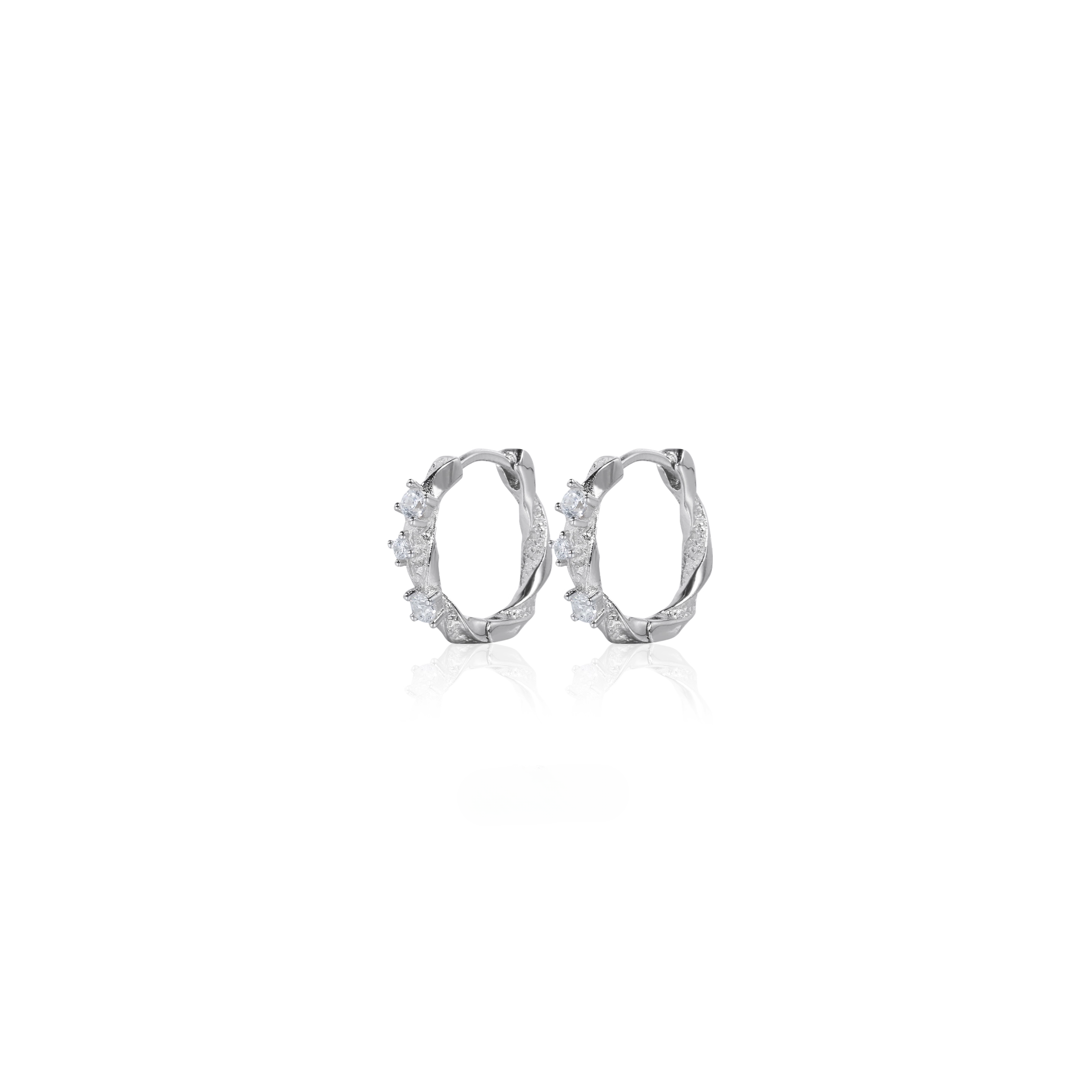 S925 CUBIC ZIRCONIA ÉTOILE HOOP PIERCE[SET ITEM]