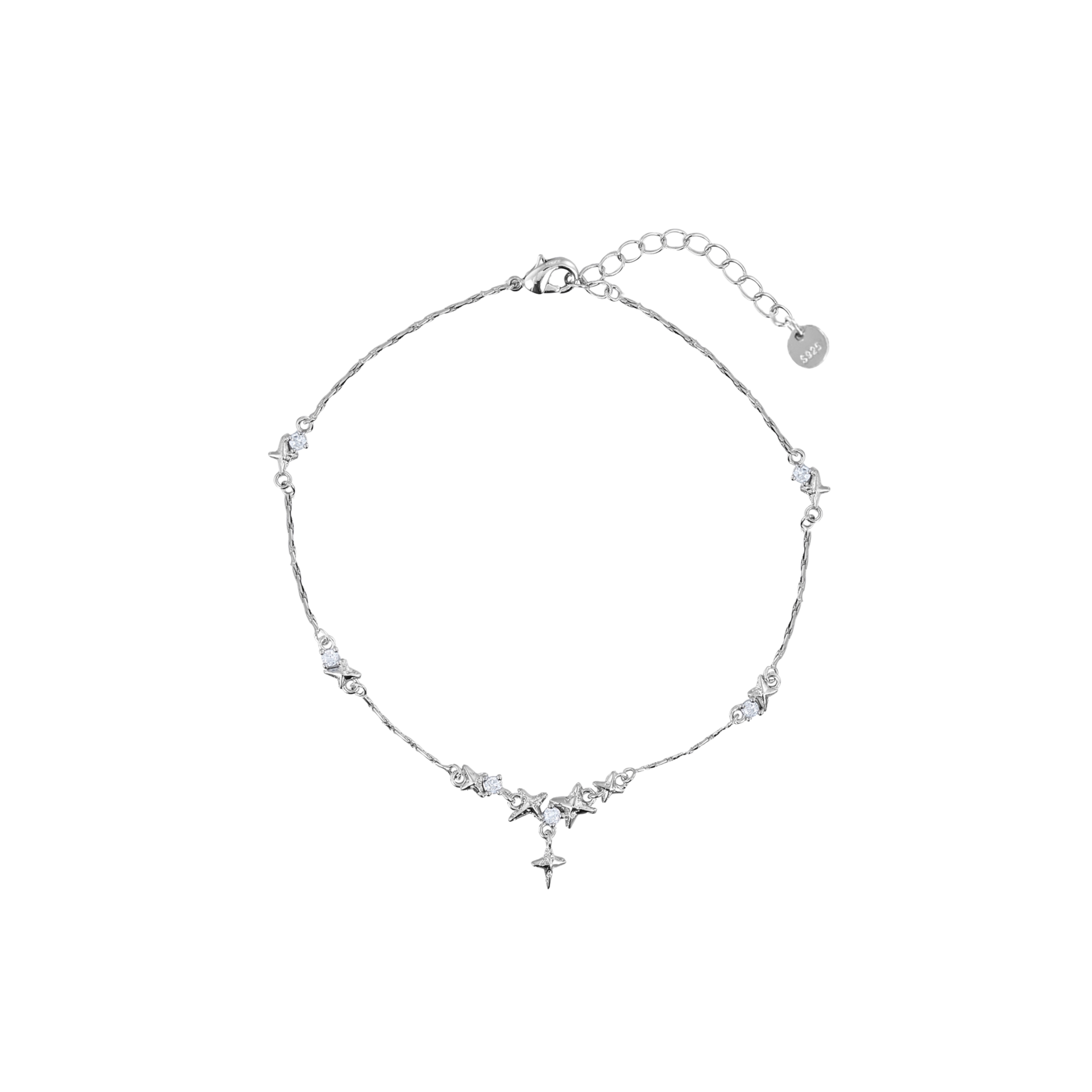 S925 CUBIC ZIRCONIA ÉTOILE ANKLET[SET ITEM]
