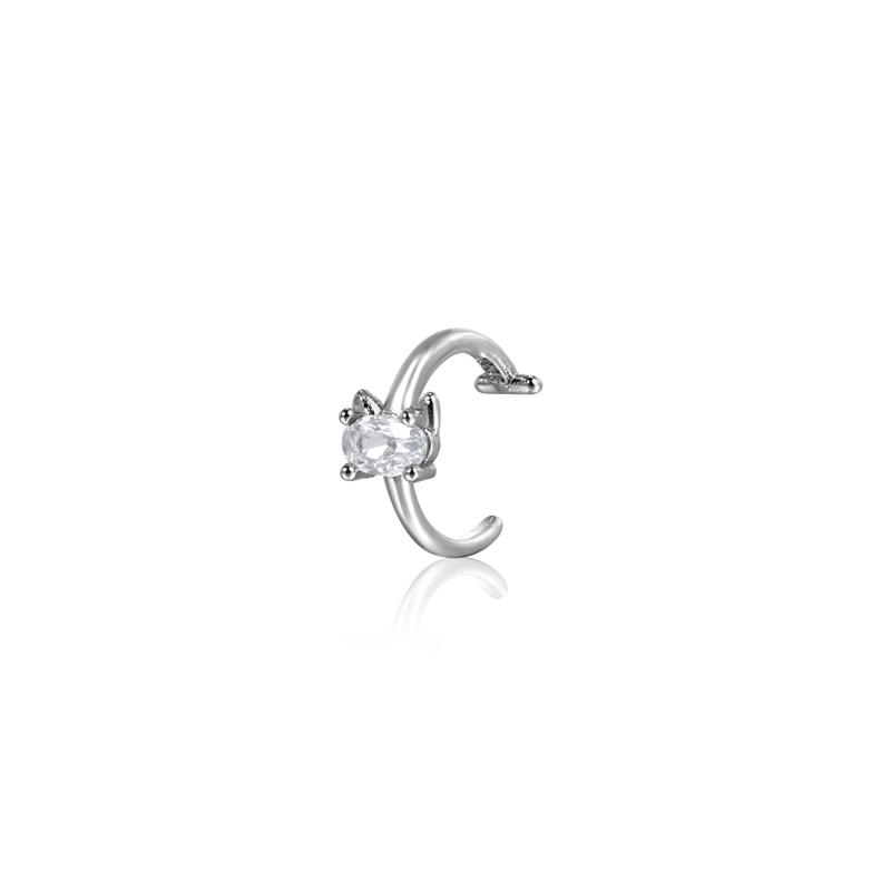 S925 CUBIC ZIRCONIA CRYSTAL BUTTERFLY LIP CUFF