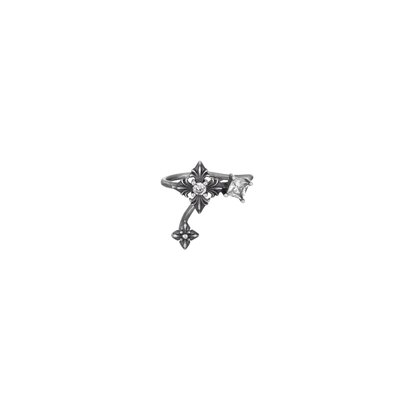 S925 CUBIC ZIRCONIA GOTHIC NOIR EAR CUFF[SET ITEM]