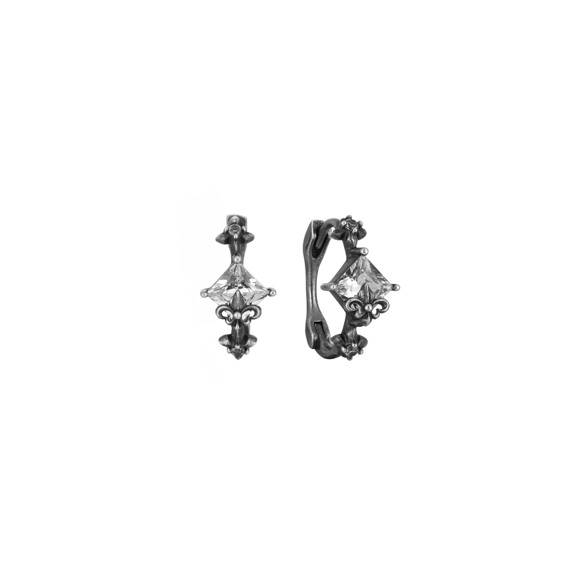 S925 CUBIC ZIRCONIA GOTHIC NOIR VINTAGE PIERCE[SET ITEM]