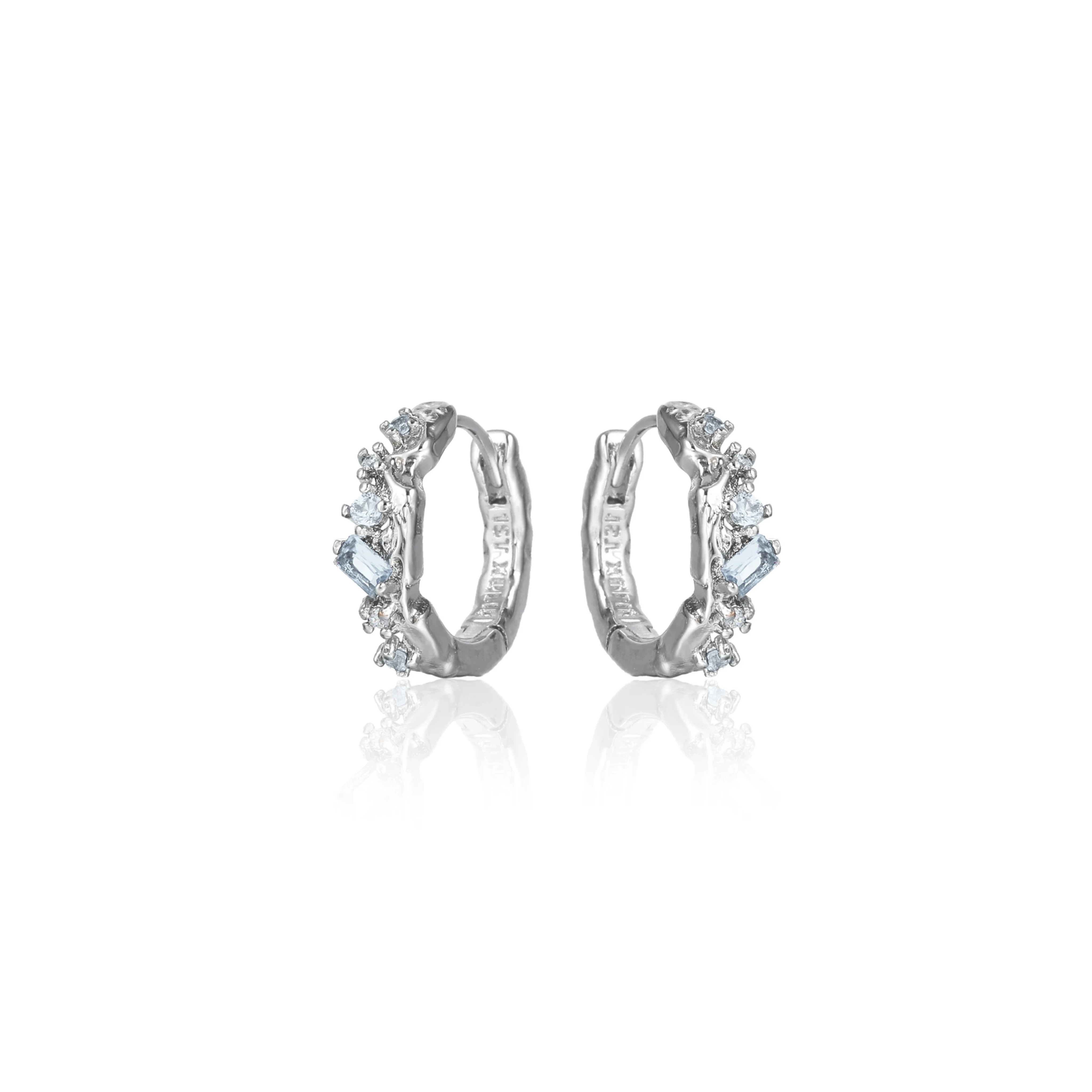 CUBIC ZIRCONIA AQUA LUNE BIJOU PIERCE[SET ITEM]