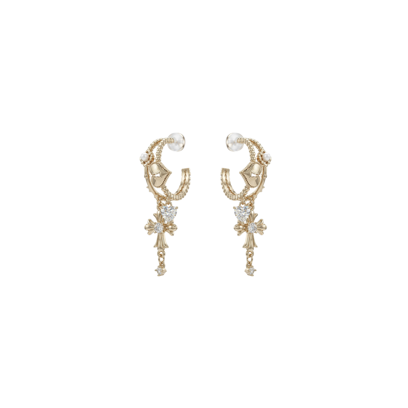HEART CROSS CHARM PIERCE