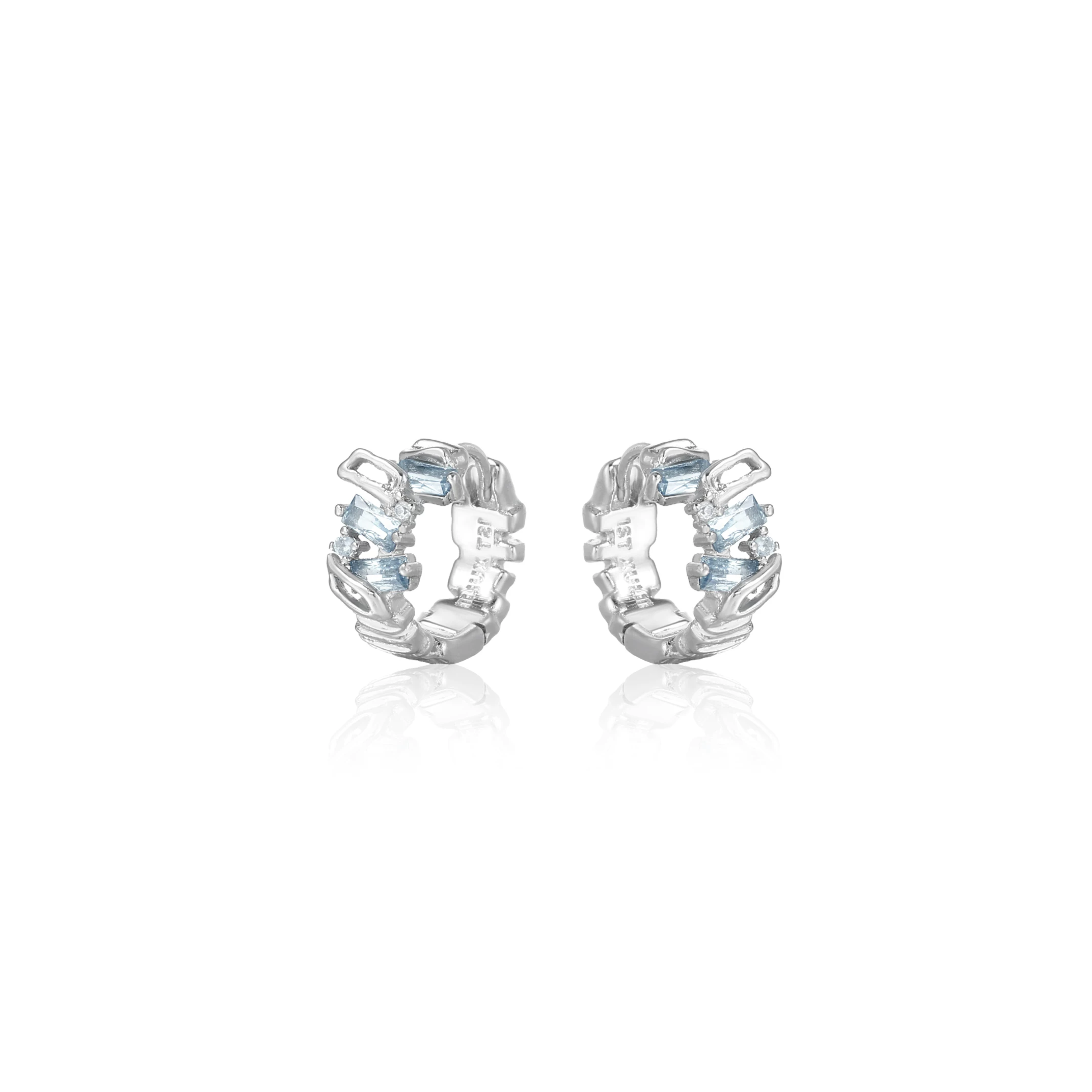 CUBIC ZIRCONIA AQUA LUNE CRYSTAL PIERCE[SET ITEM]