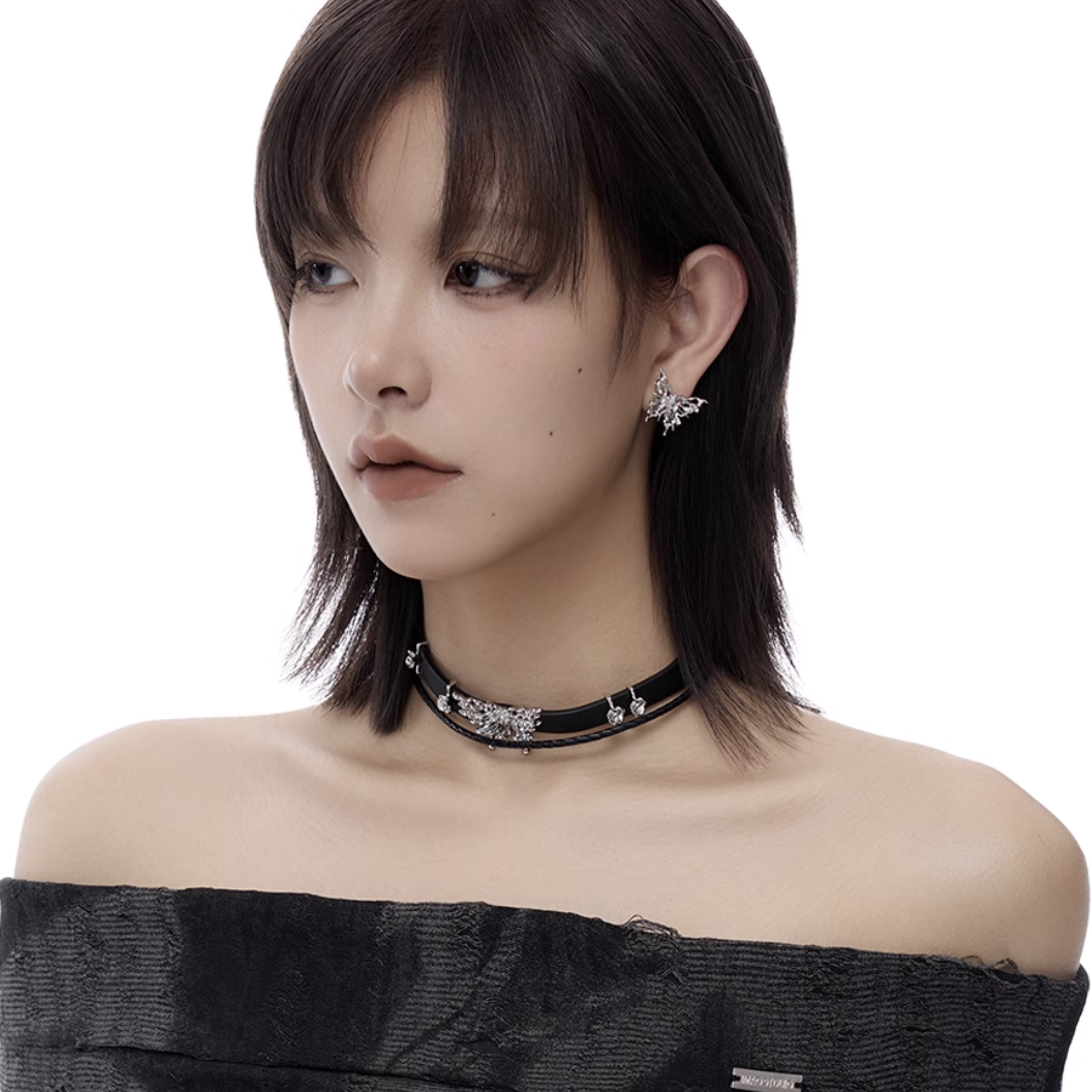 BLACK BUTTERFLY CHOKER[SET ITEM]