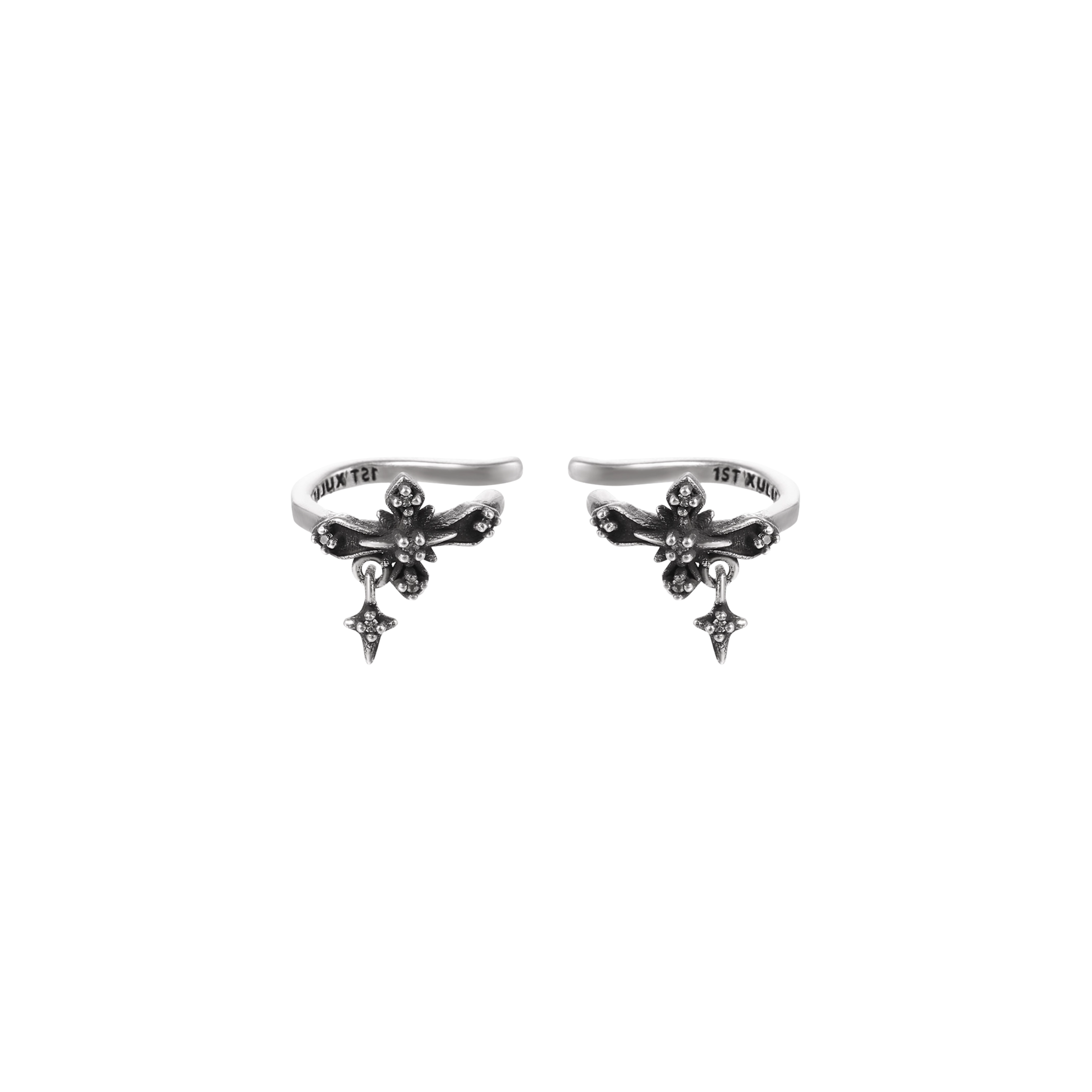 S925 CRUCIFIX EAR CUFF[SET ITEM]