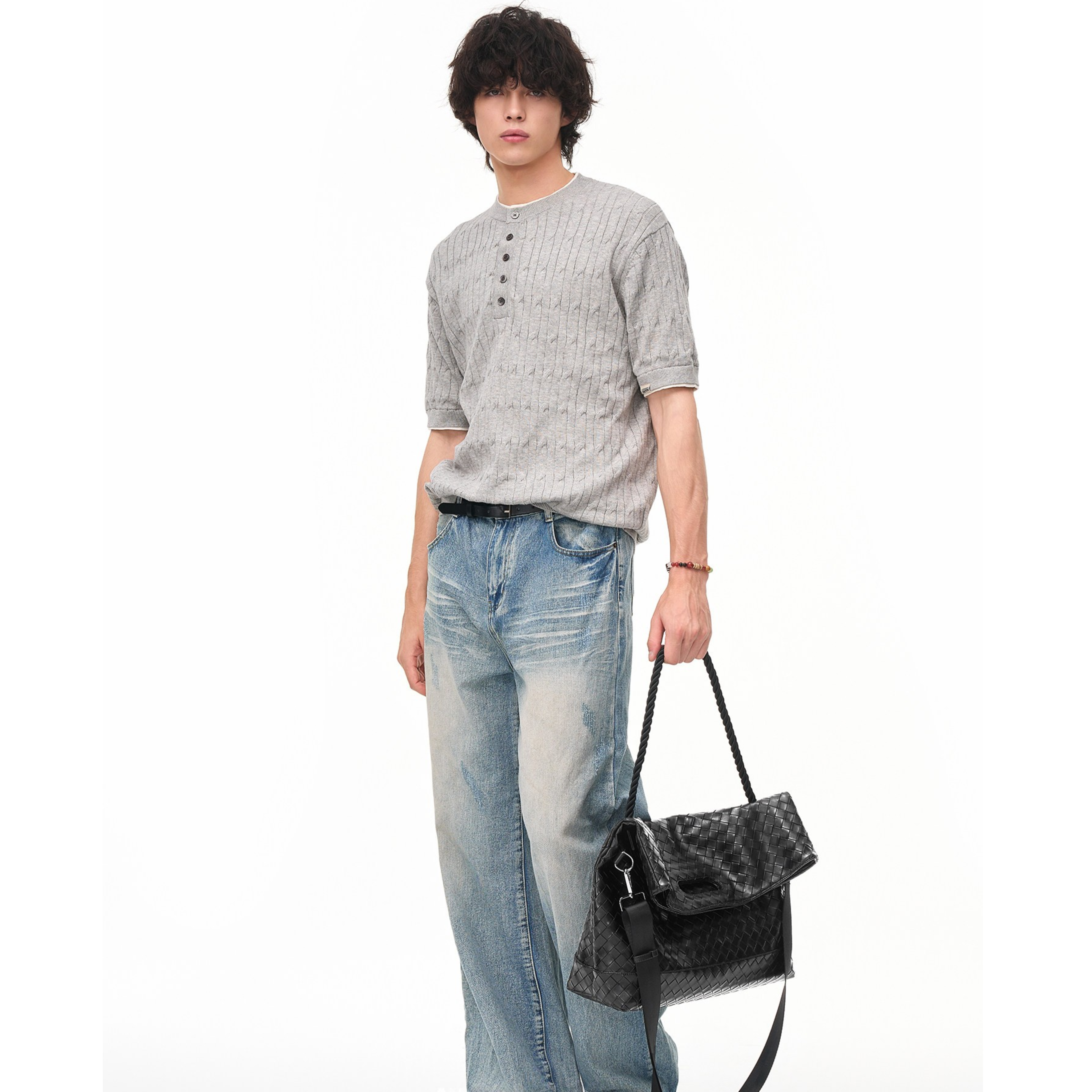 2WAY WOVEN SLOUCH SHOULDER BAG