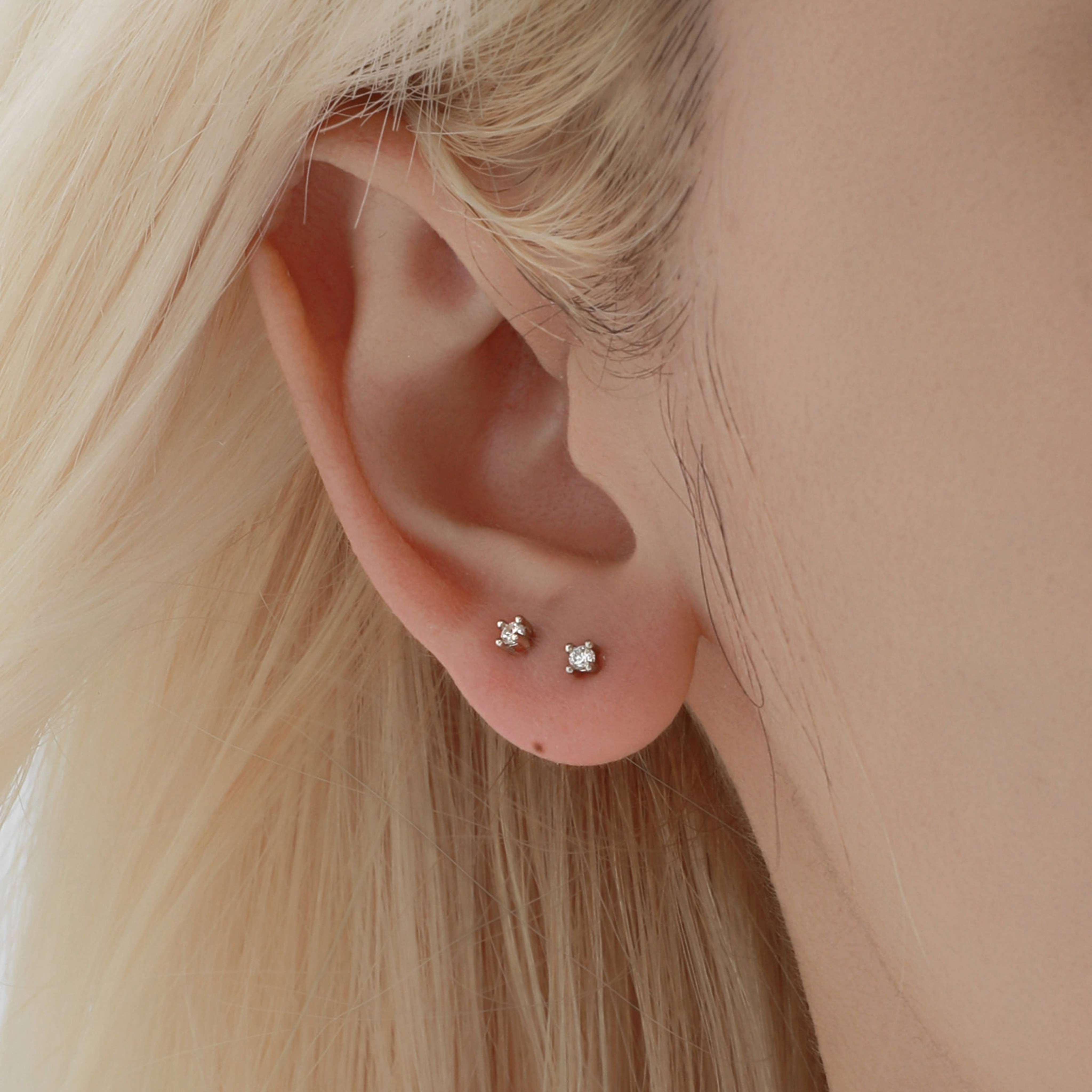 S925 ROYAL SIGNET CROSS STUD PIERCE[SET ITEM]