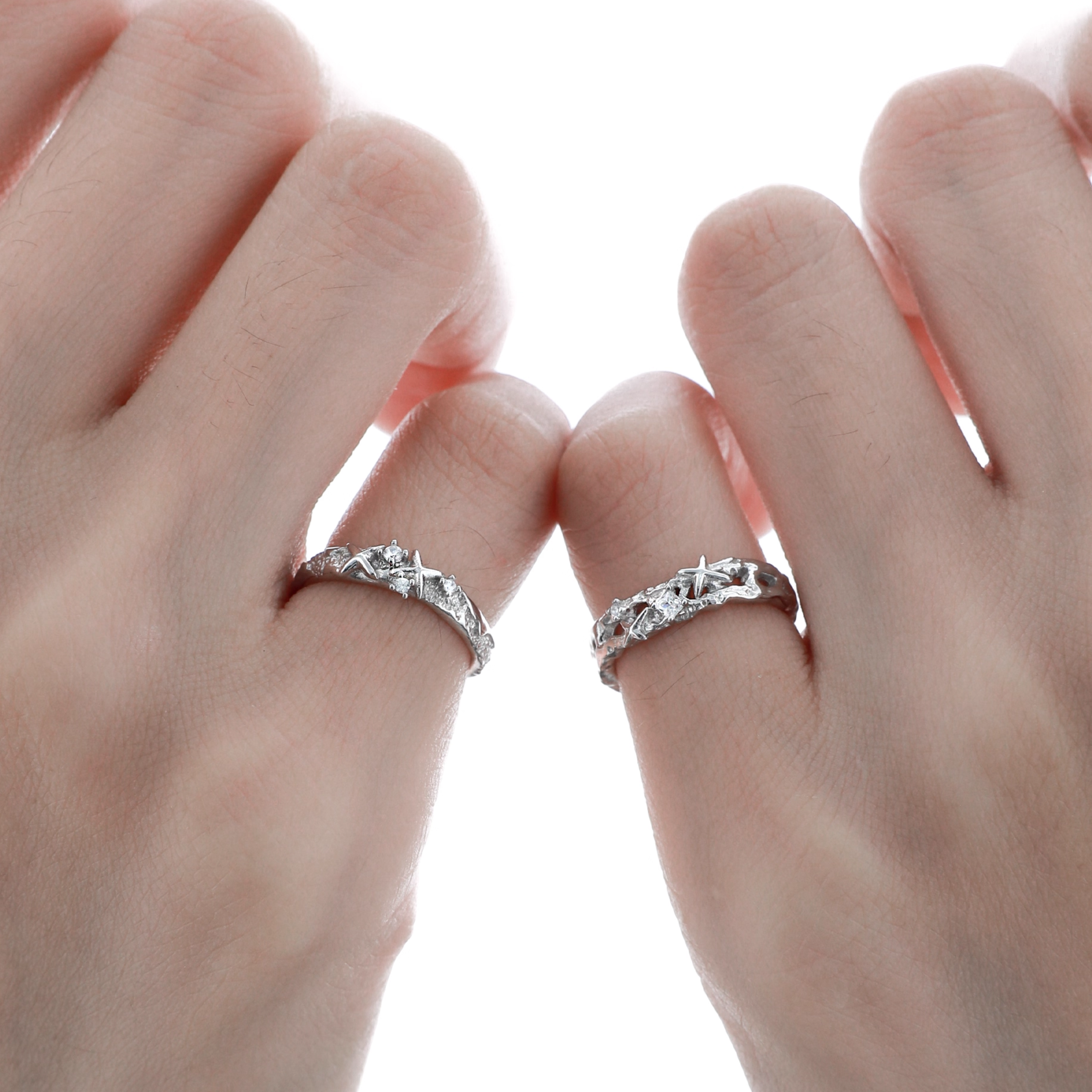 S925 CUBIC ZIRCONIA ÉTOILE TOE RING/RING[SET ITEM]